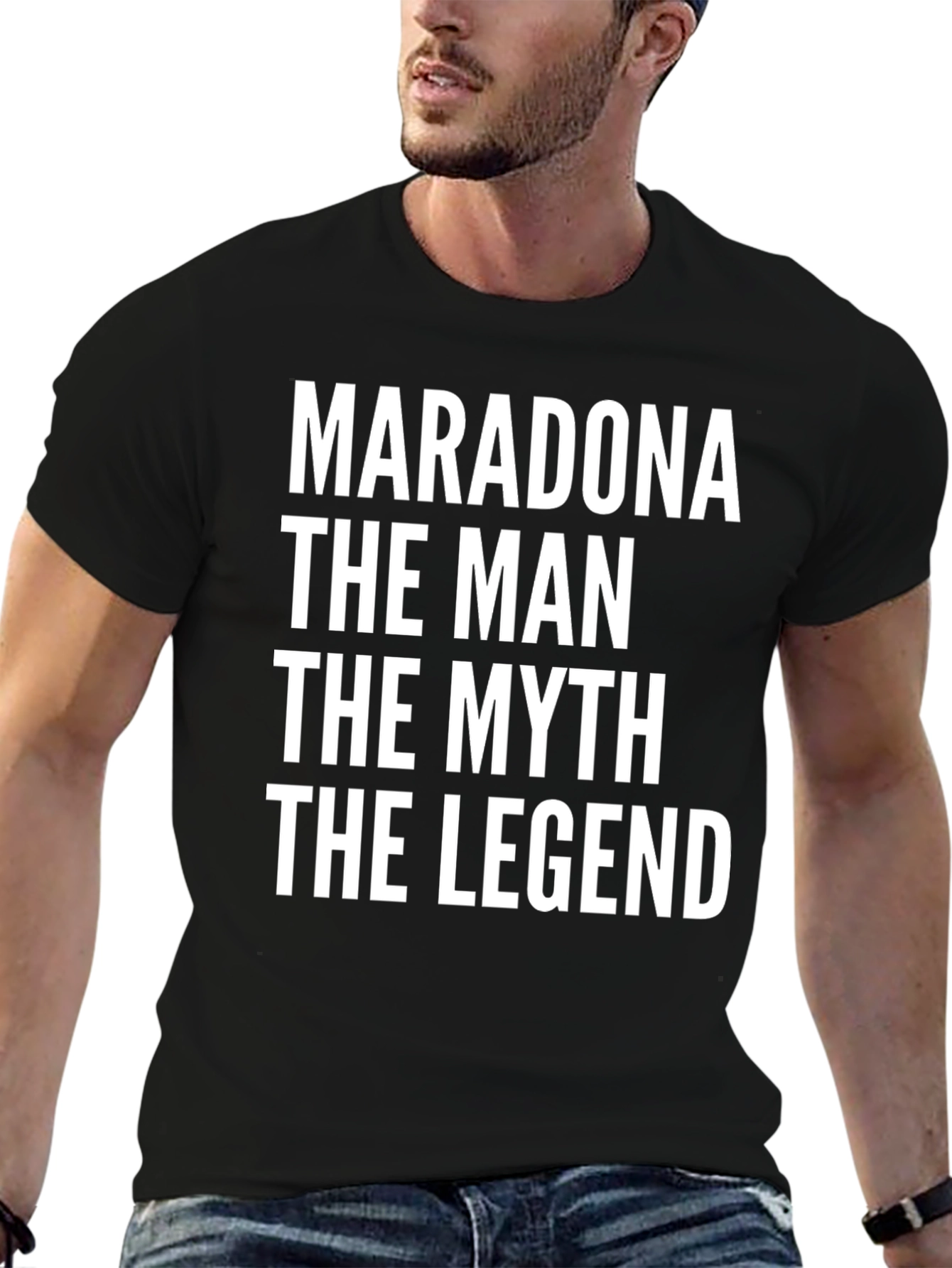 Maradona Legend Black Graphic T-Shirt