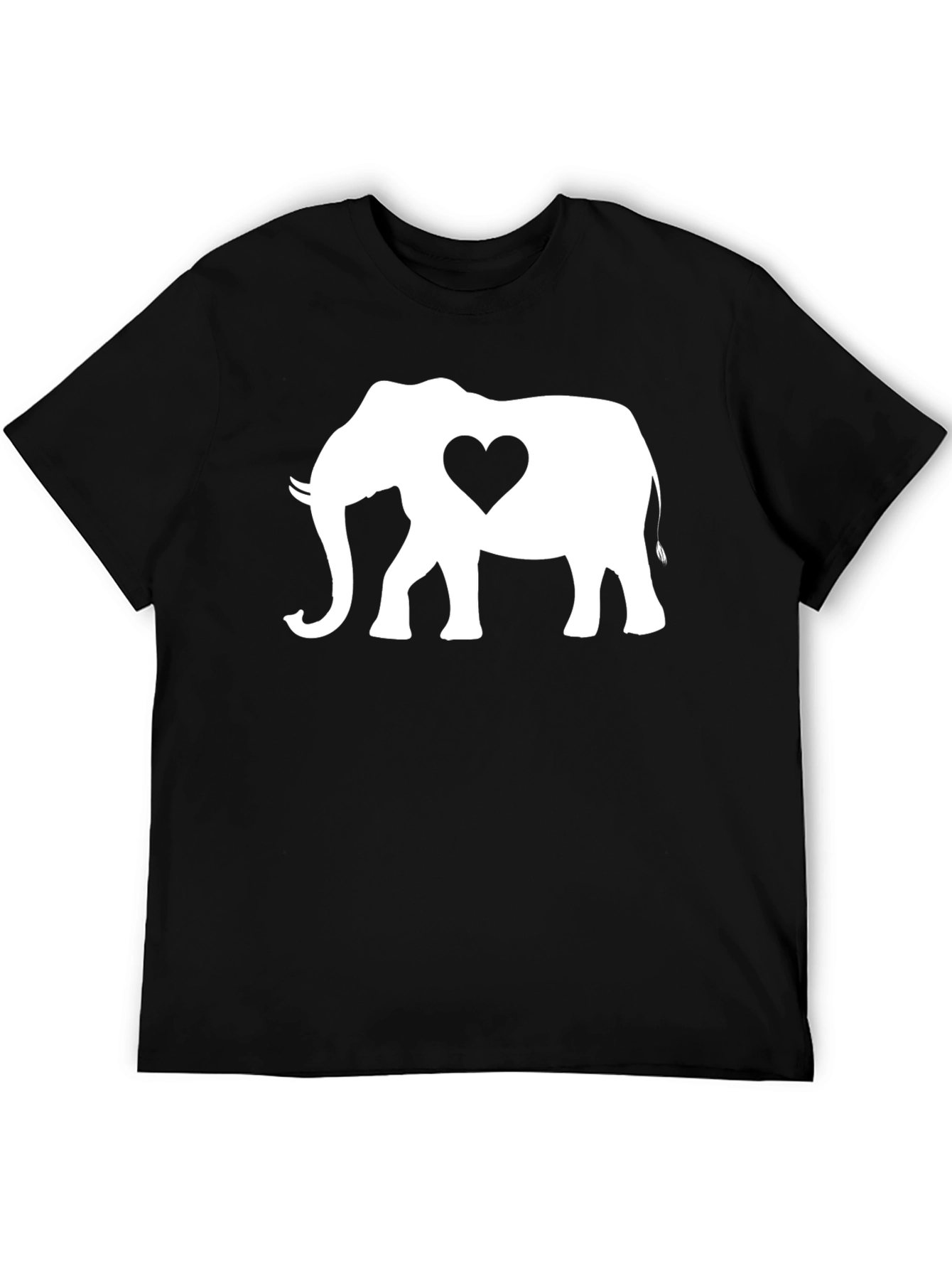 Elephant Heart Graphic Tee - Black Cotton Blend
