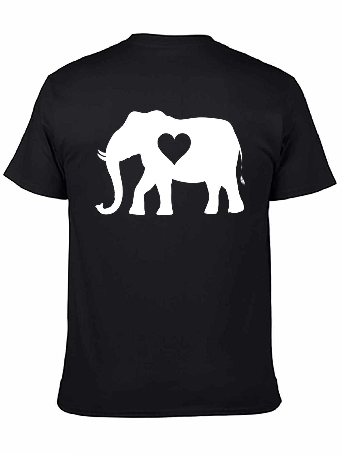 Elephant Heart Graphic Tee - Black Cotton Blend