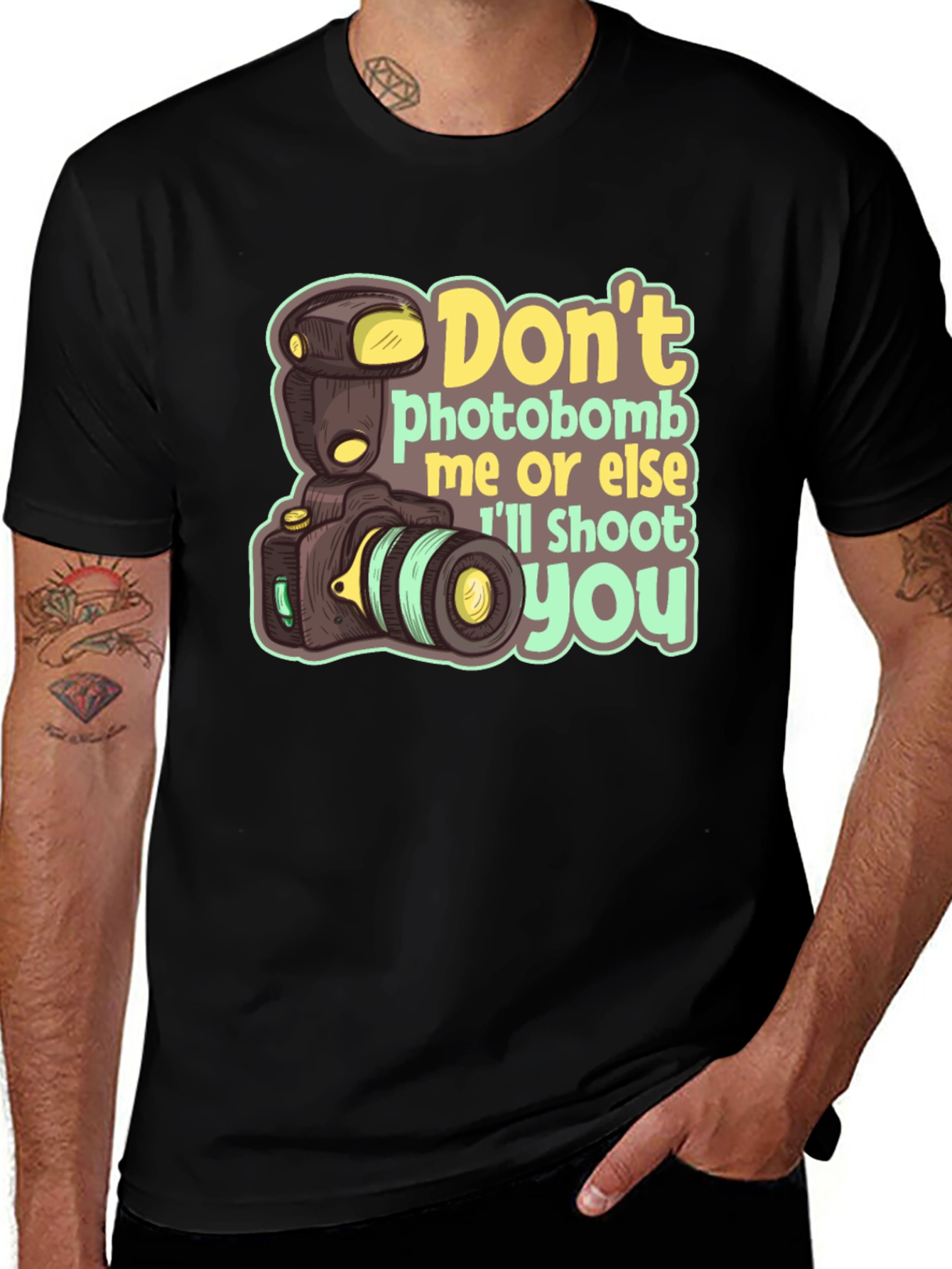 Funny Camera Graphic Tee - Dont Photobomb T-Shirt