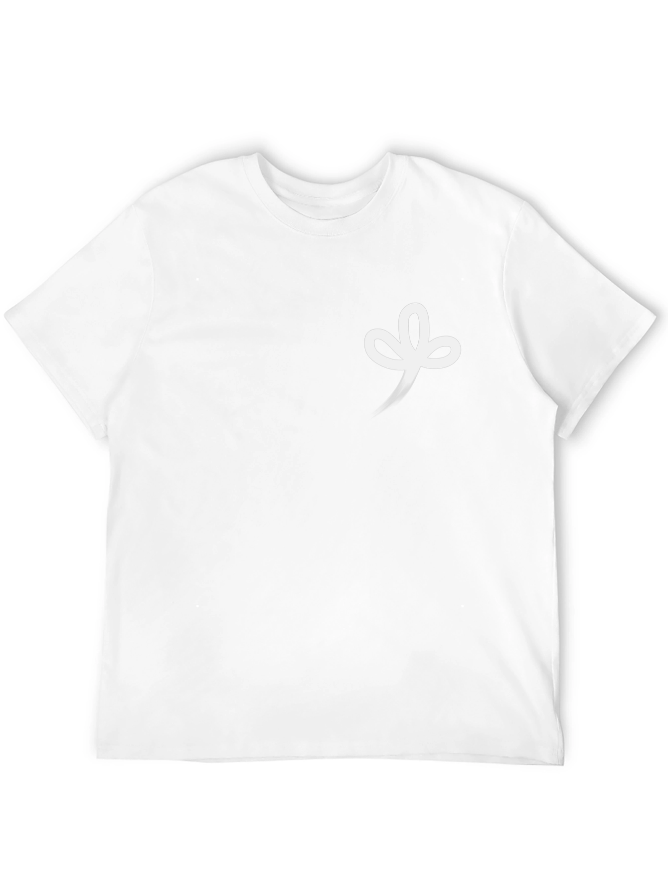 Minimalist Black Tee with White Leaf Design