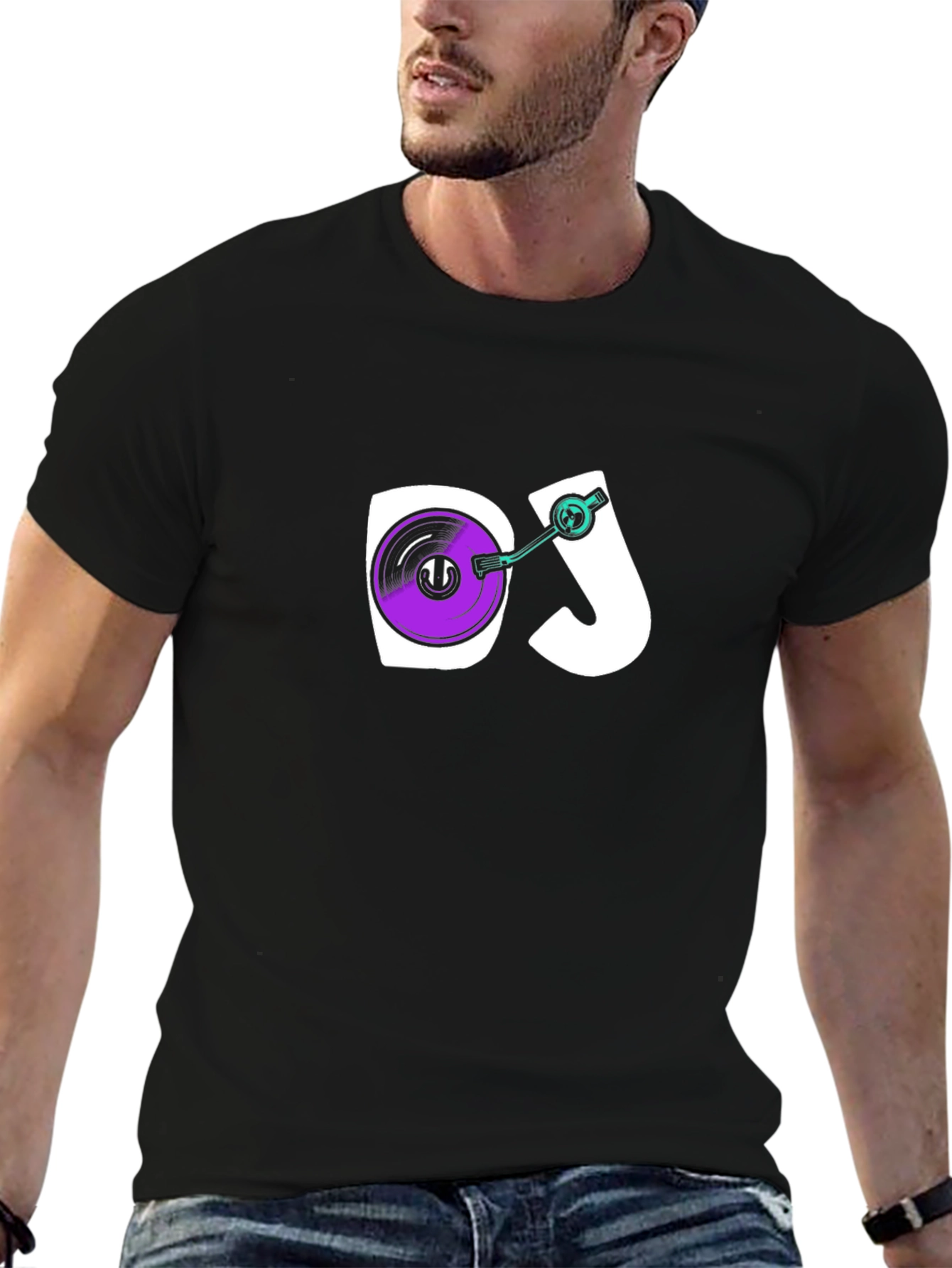 DJ Turntable Graphic Tee - Black
