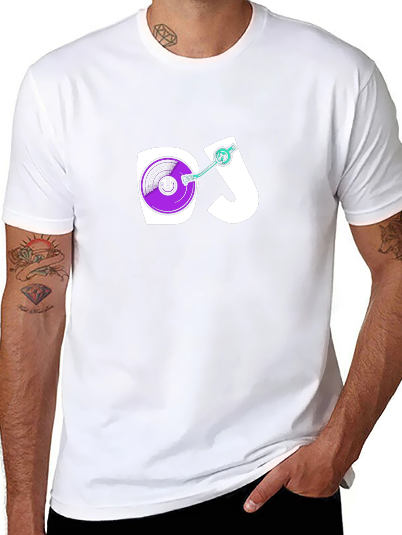 DJ Turntable Graphic Tee - Black