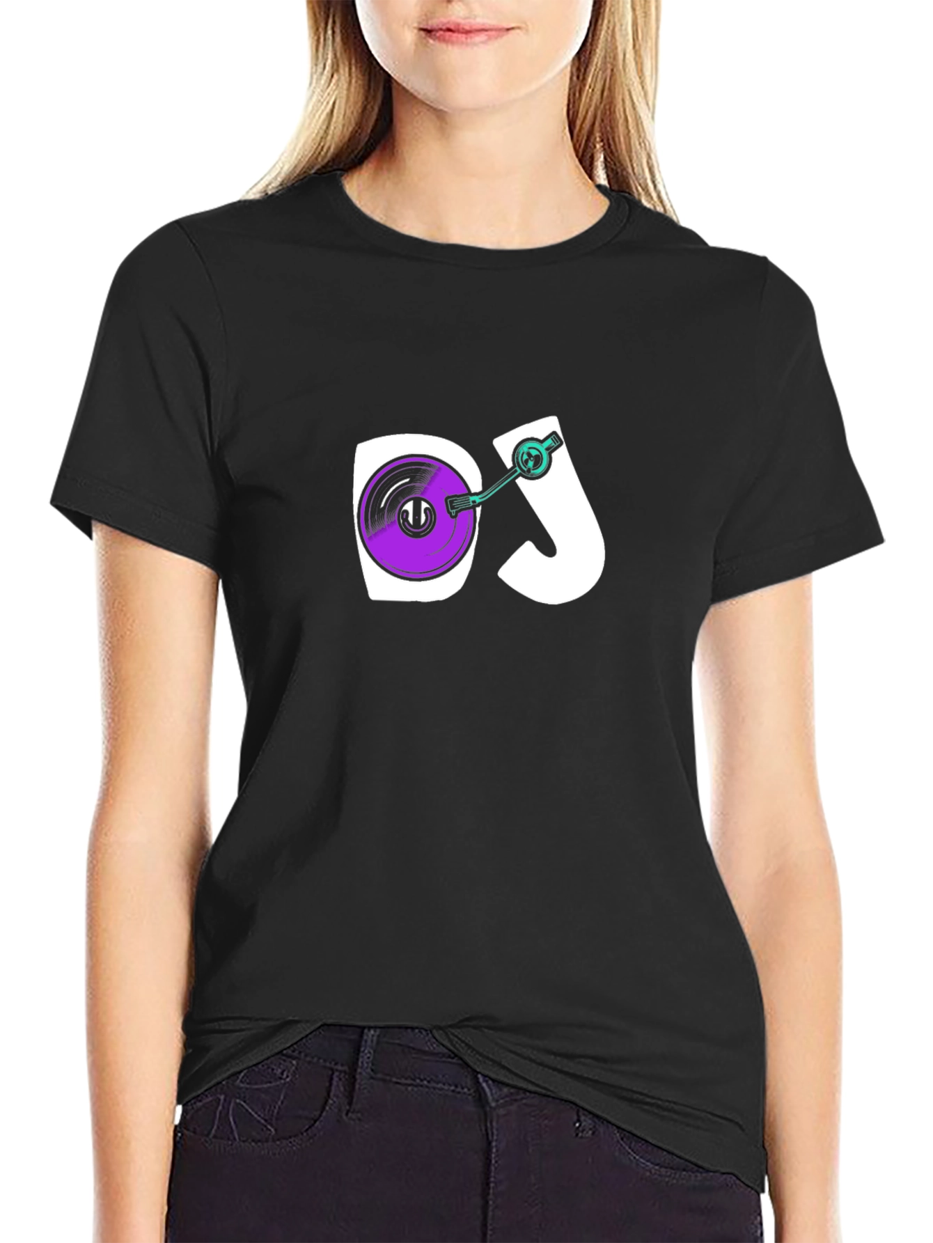 DJ Turntable Graphic Tee - Black
