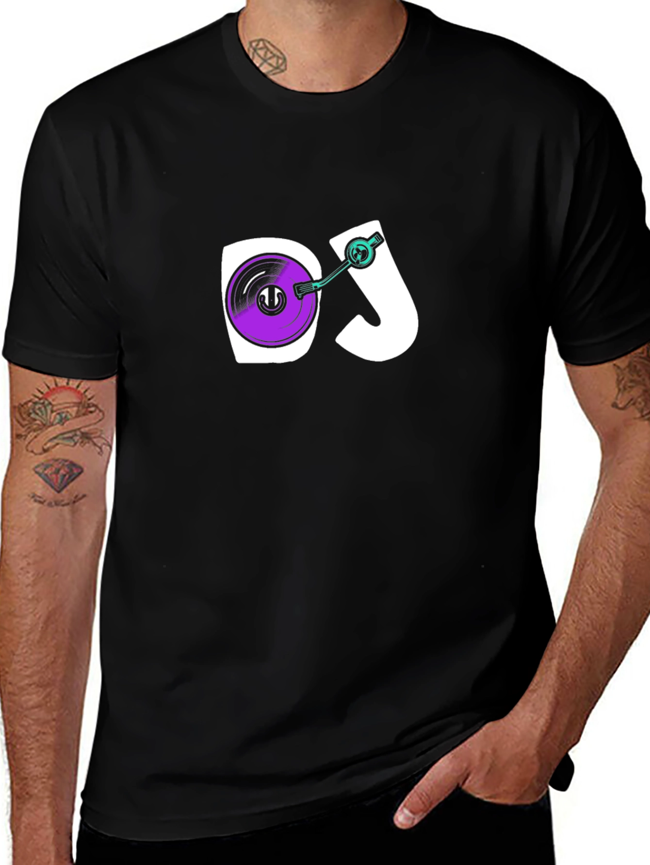 DJ Turntable Graphic Tee - Black