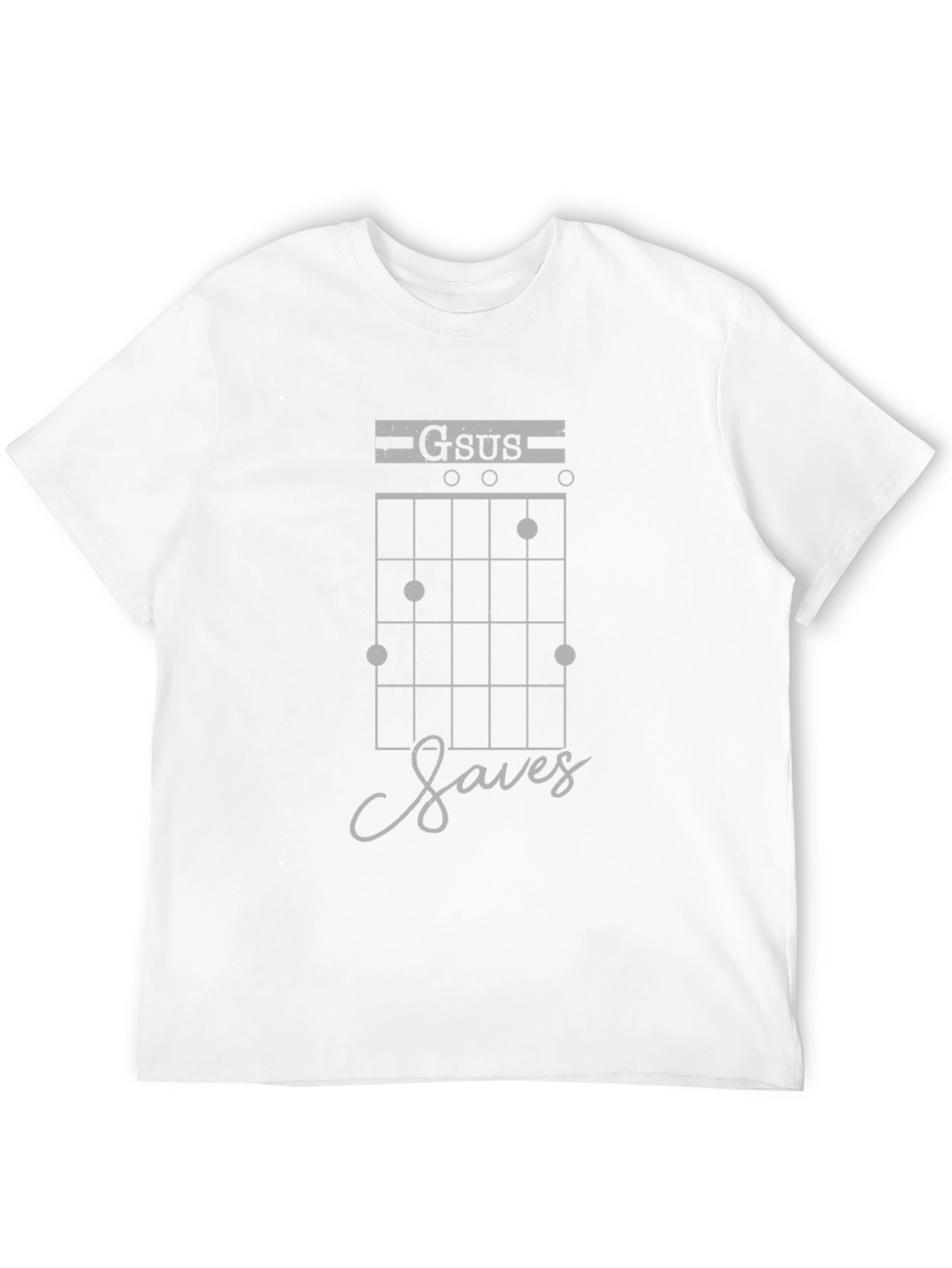 Gsus Saves Black T-Shirt Guitar Player