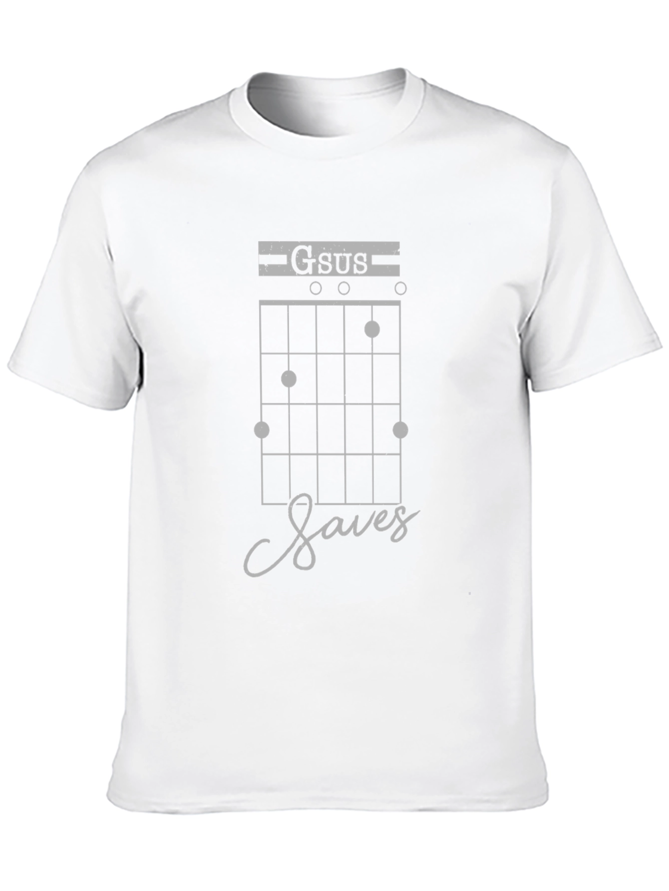 Gsus Saves Black T-Shirt Guitar Player