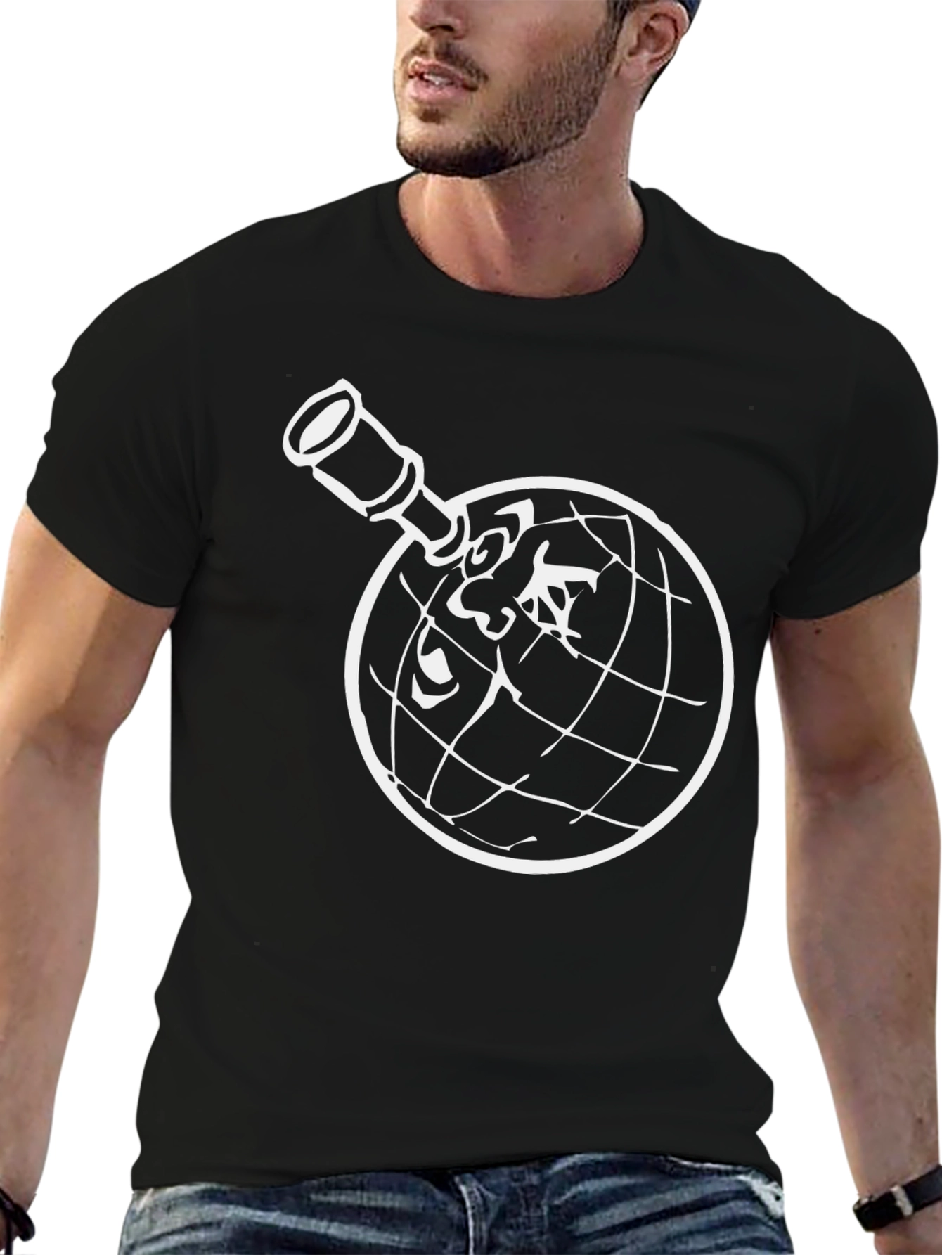 Globe & Telescope Graphic T-Shirt