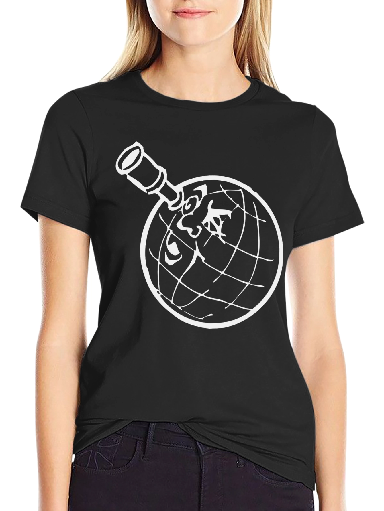 Globe & Telescope Graphic T-Shirt