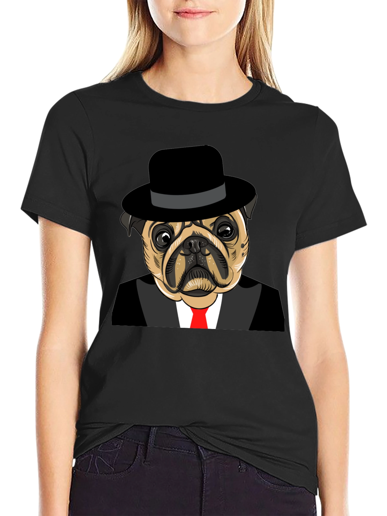 Pug in Suit Graphic Tee
