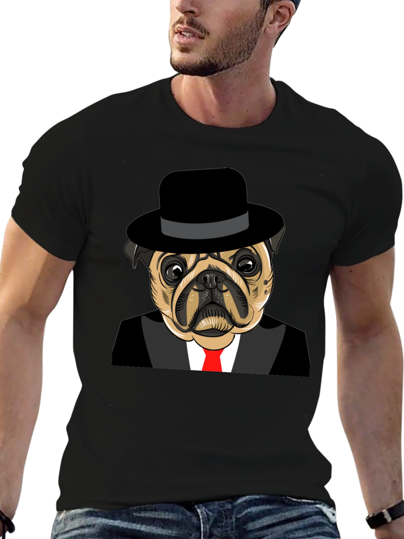 Pug in Suit Graphic Tee