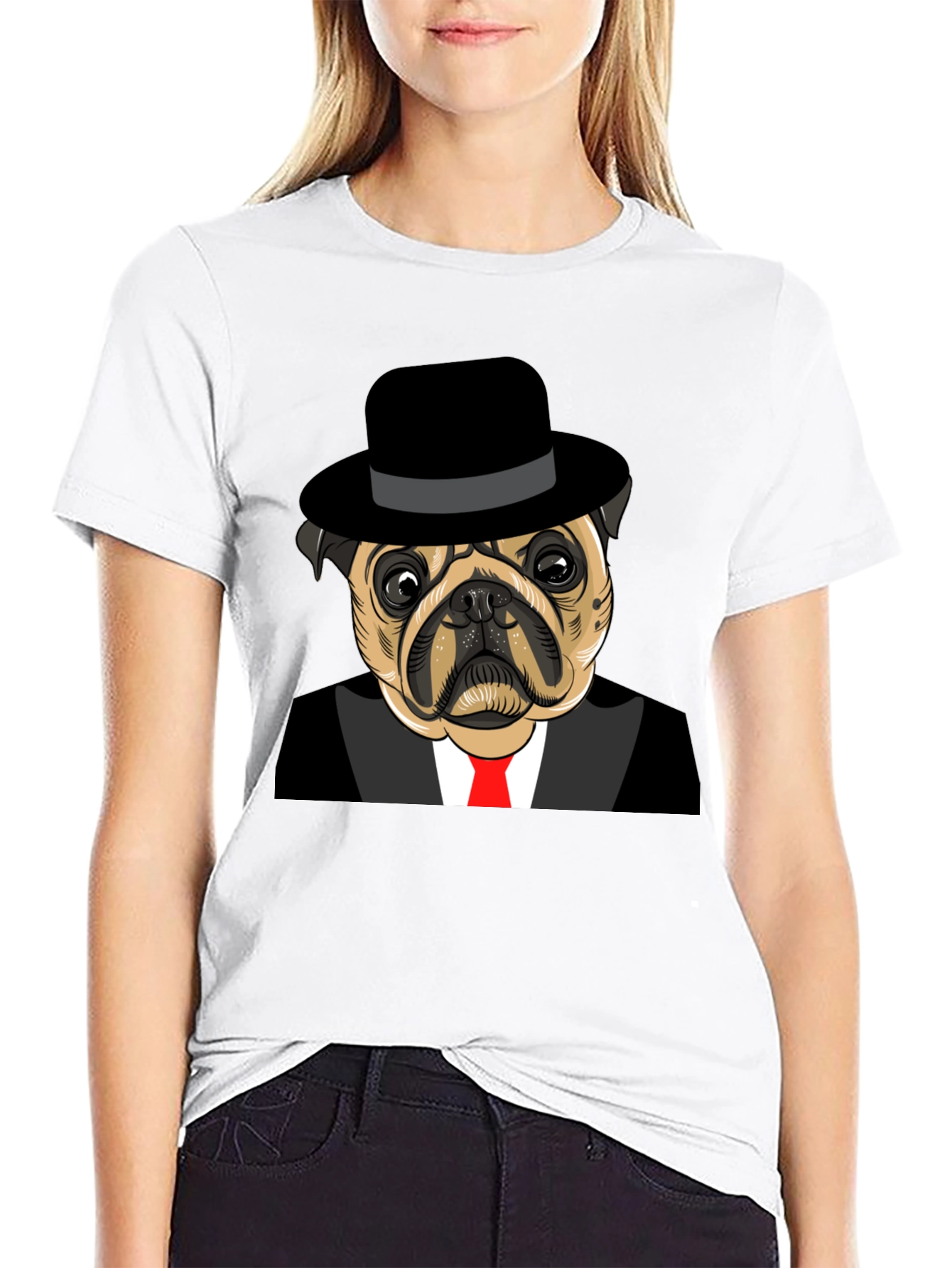 Pug in Suit Graphic Tee