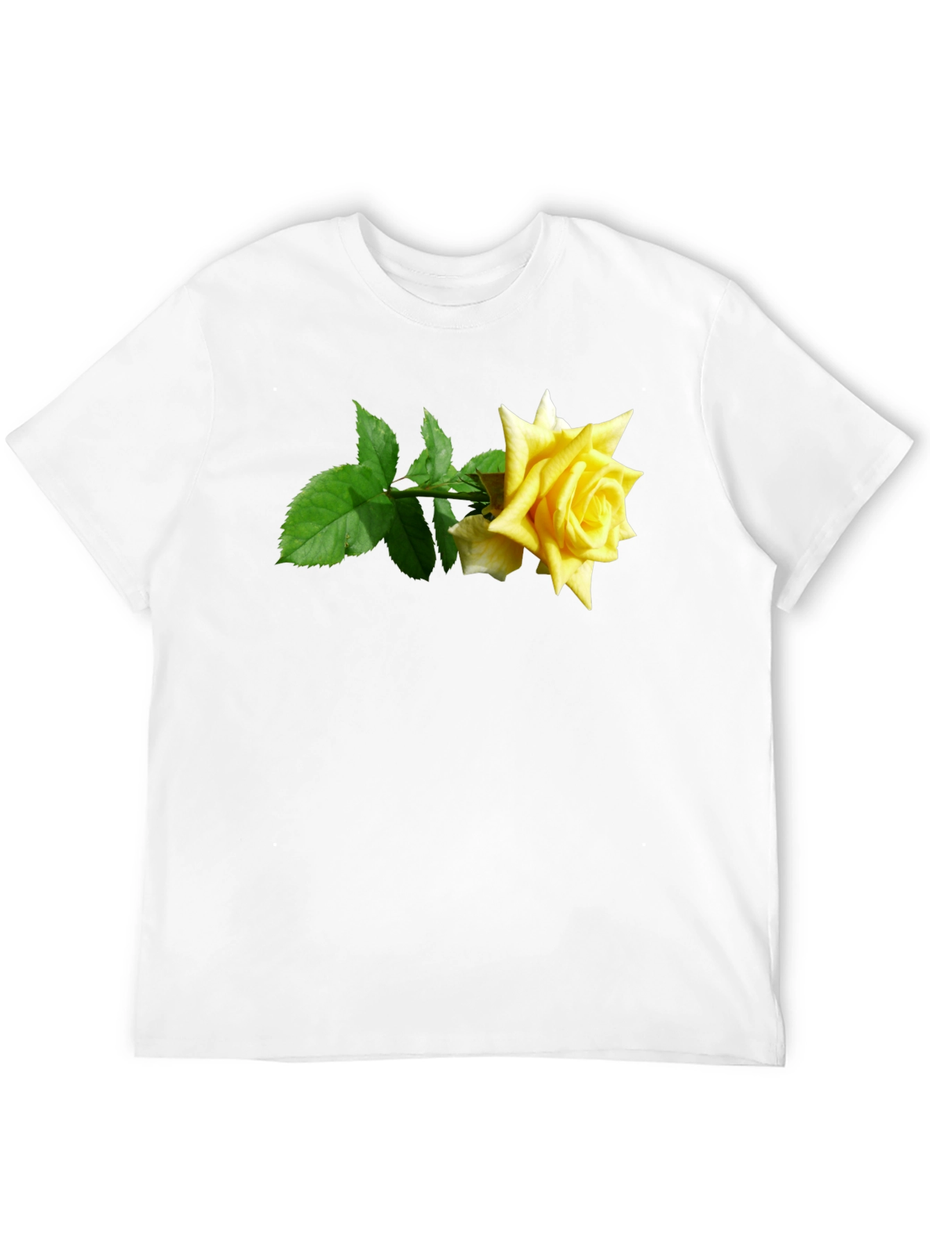 Rose Graphic Tee - Black Cotton Casual Shirt