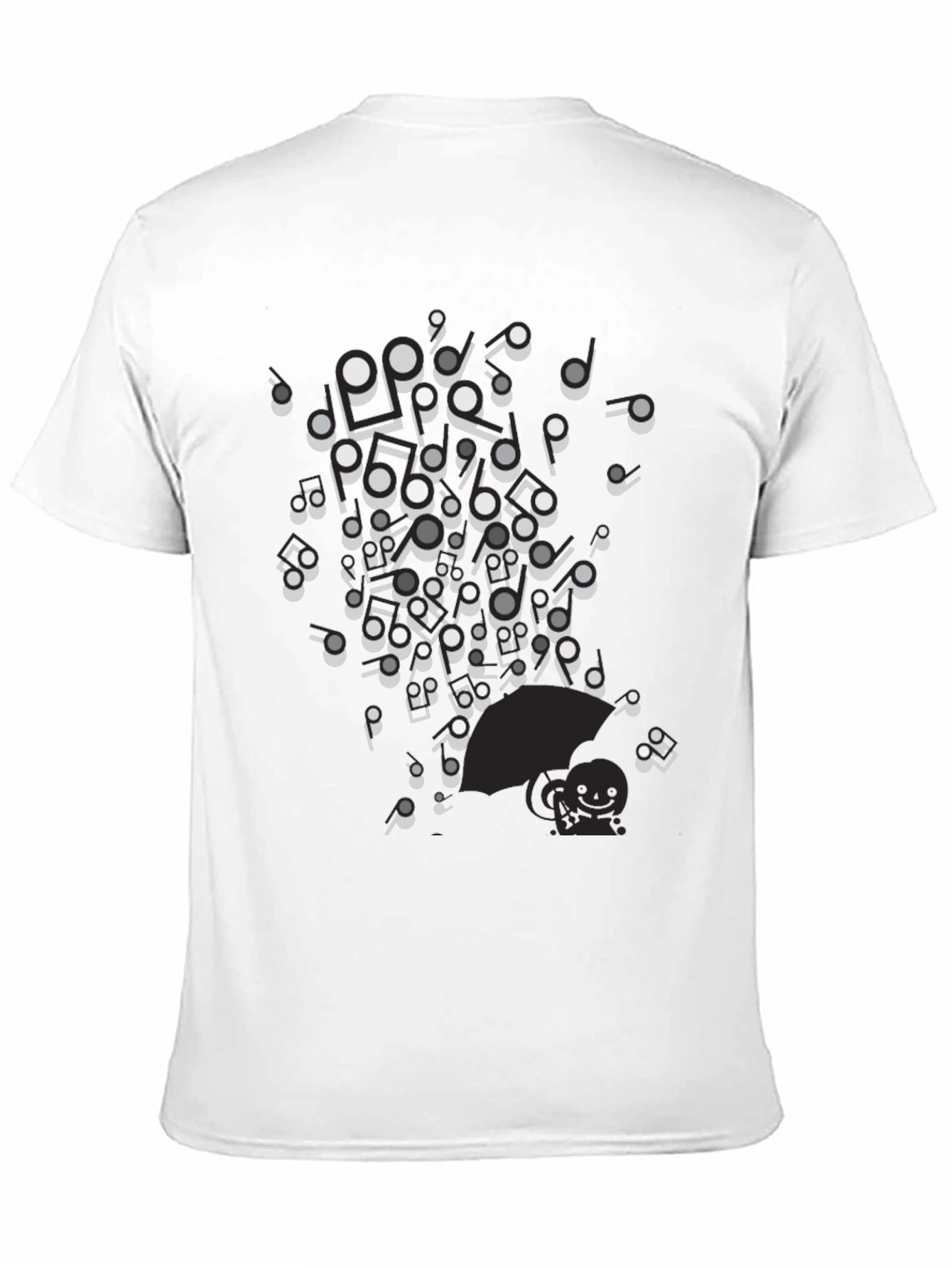 Musical Notes Graphic Black T-Shirt