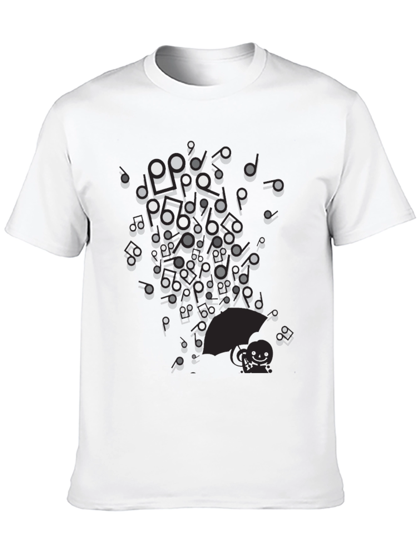 Musical Notes Graphic Black T-Shirt