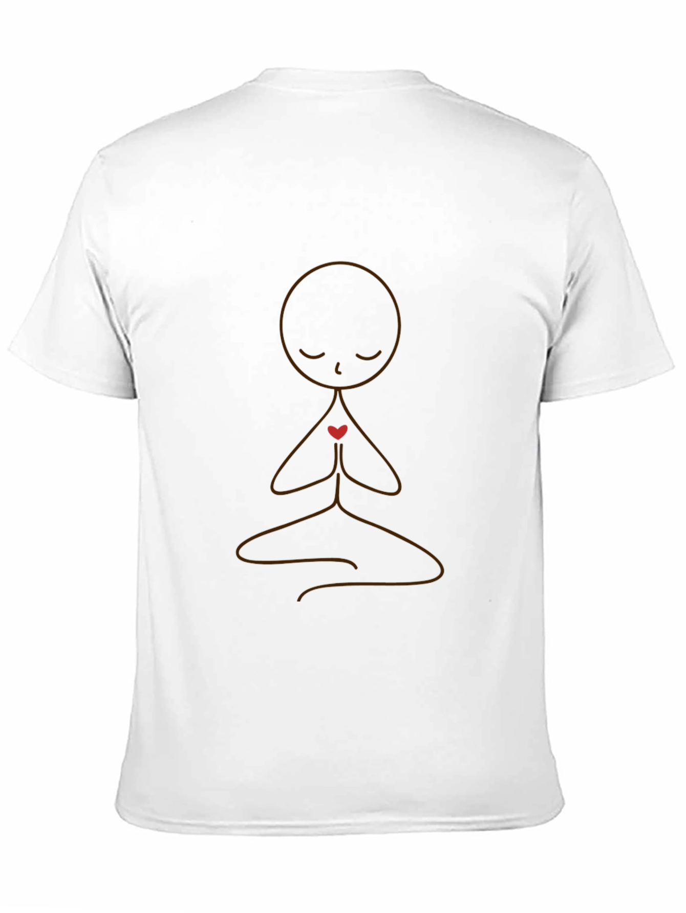 Meditative Heart Graphic Tee - Black Cotton