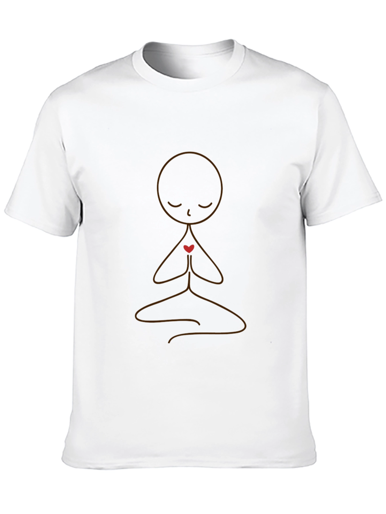 Meditative Heart Graphic Tee - Black Cotton
