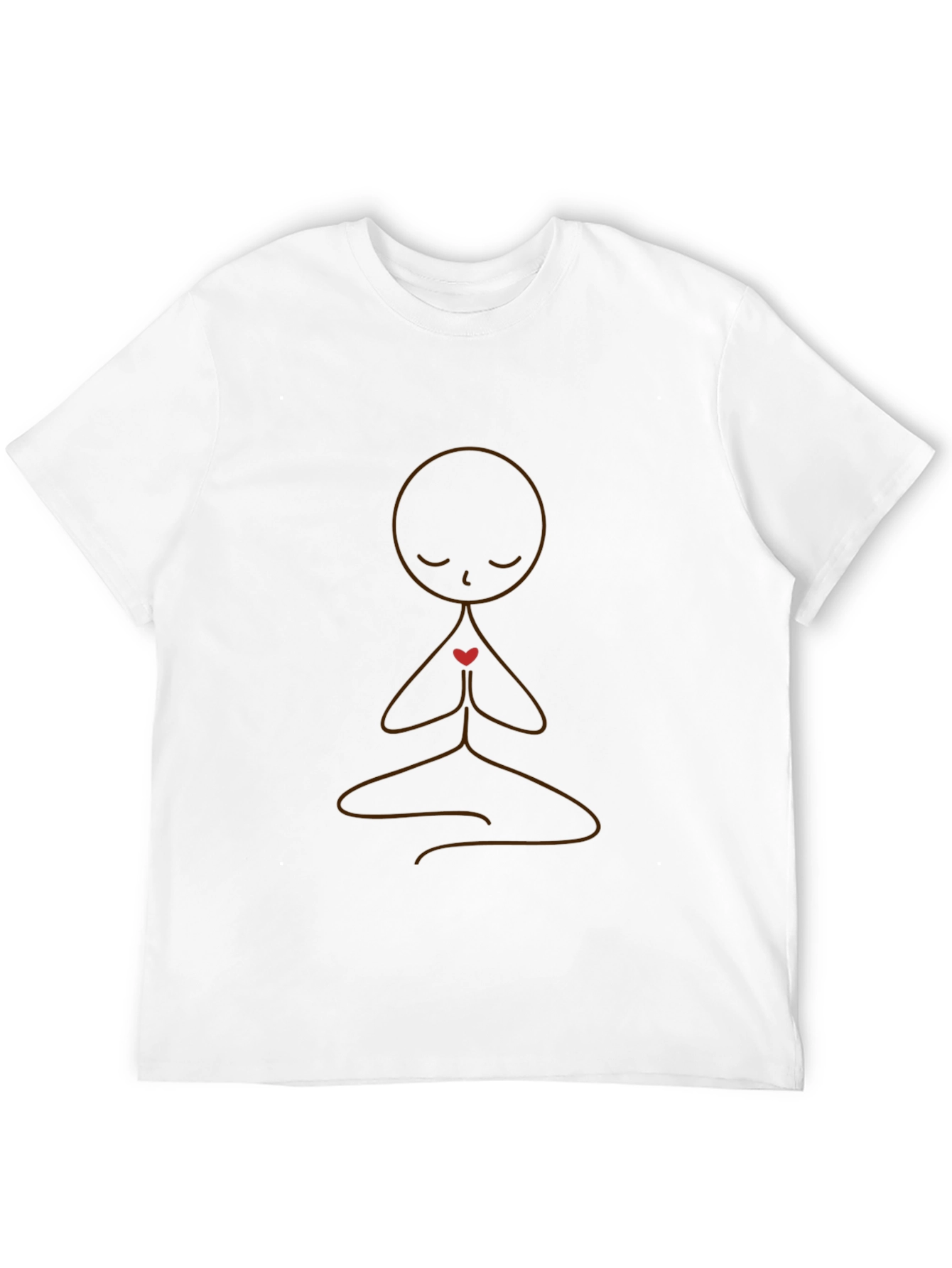 Meditative Heart Graphic Tee - Black Cotton
