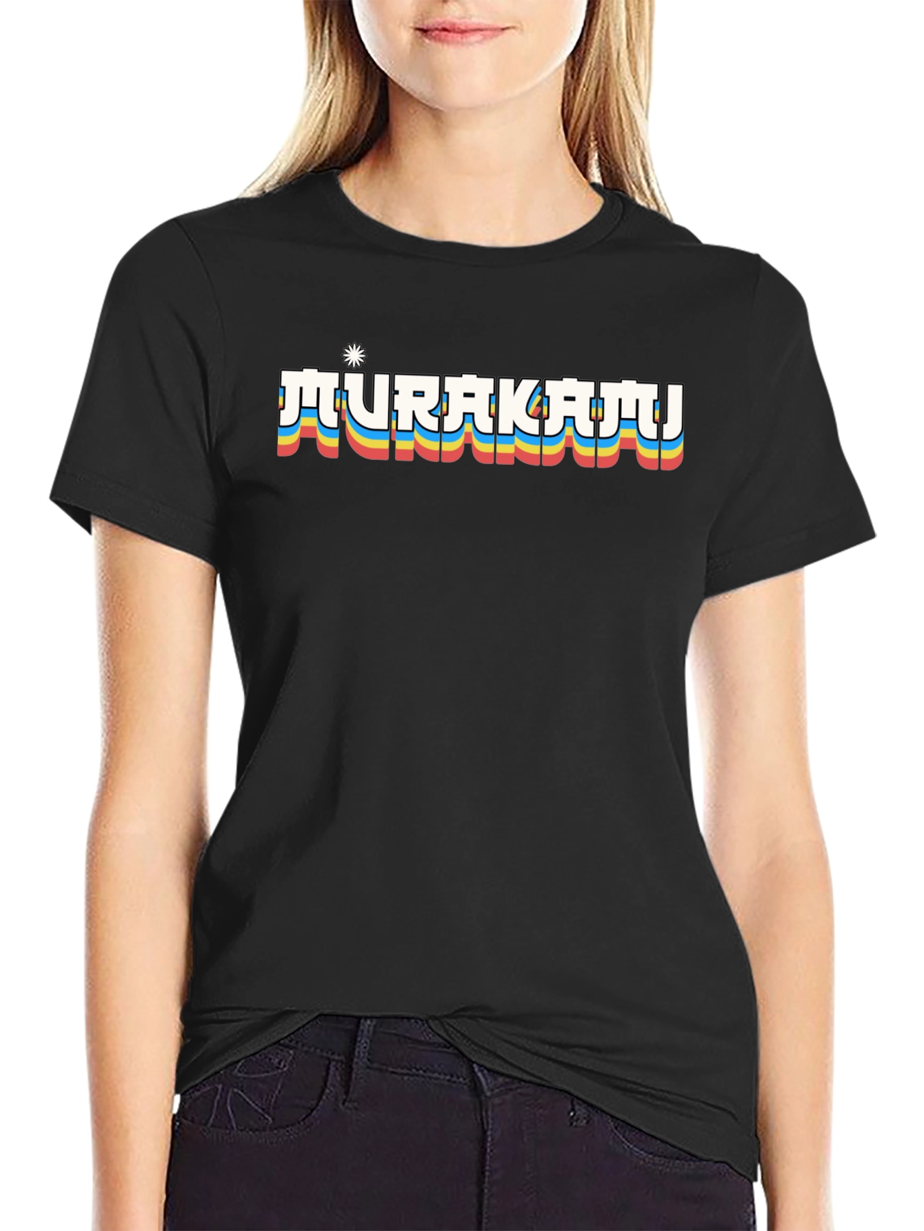 Retro Murakami T-Shirt - Black