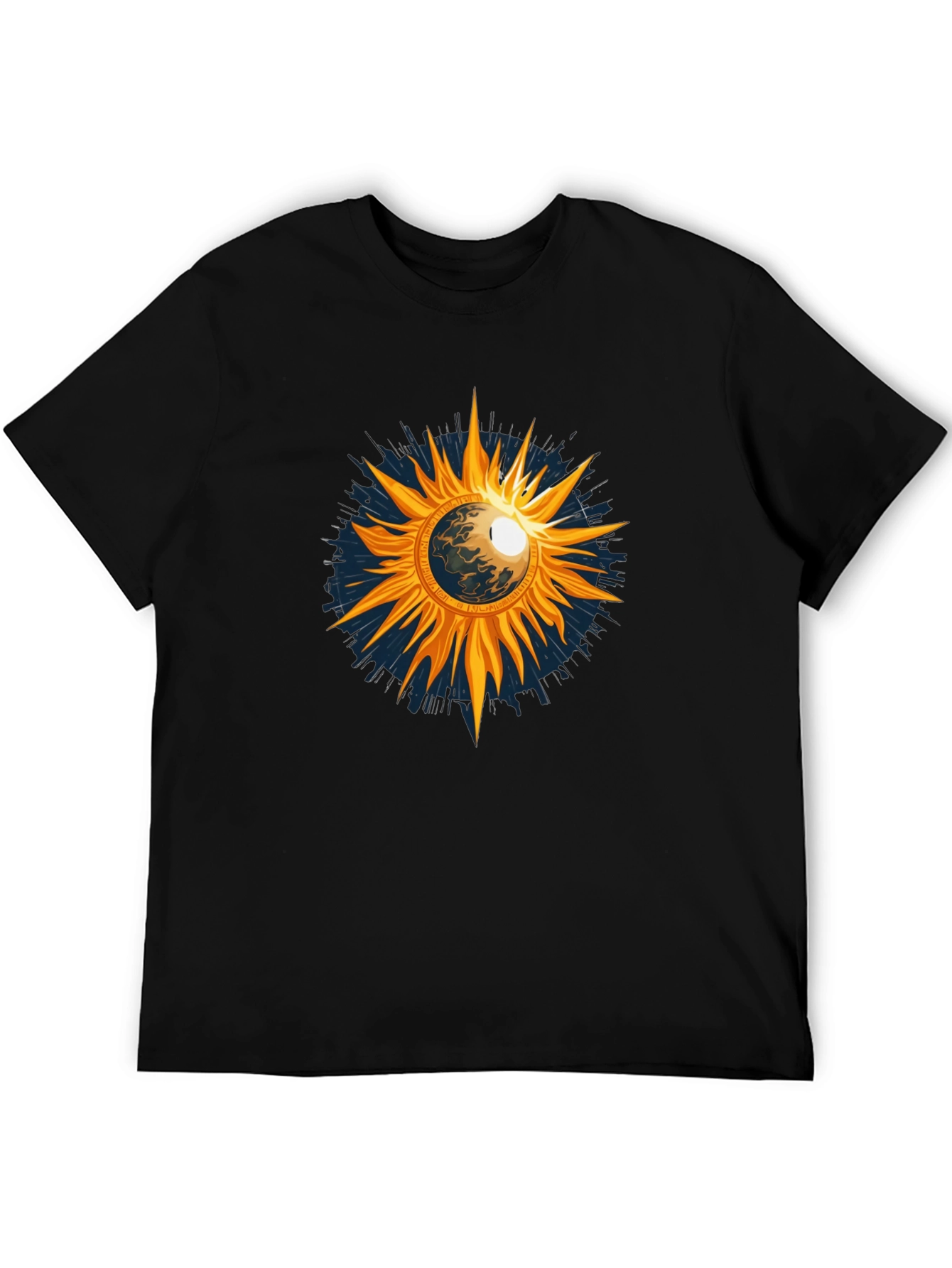 Cosmic Sun Graphic Tee - Black