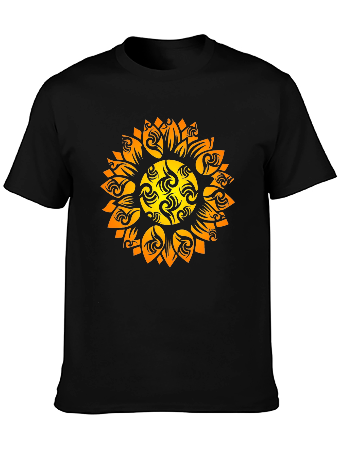 Tribal Sun Graphic Black Tee