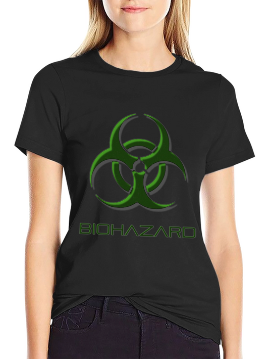 Biohazard Symbol Graphic Tee - Caution Black T-Shirt