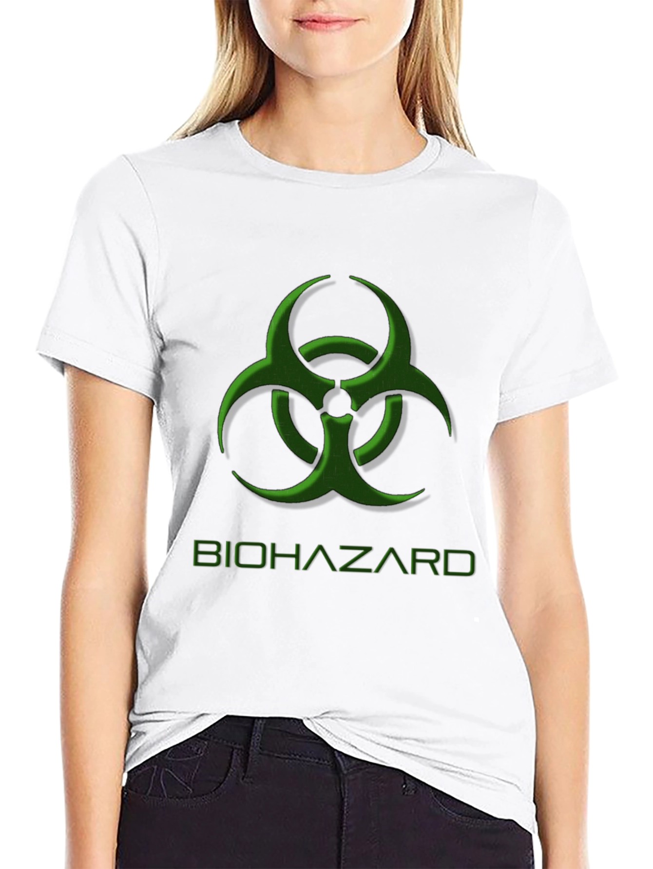 Biohazard Symbol Graphic Tee - Caution Black T-Shirt