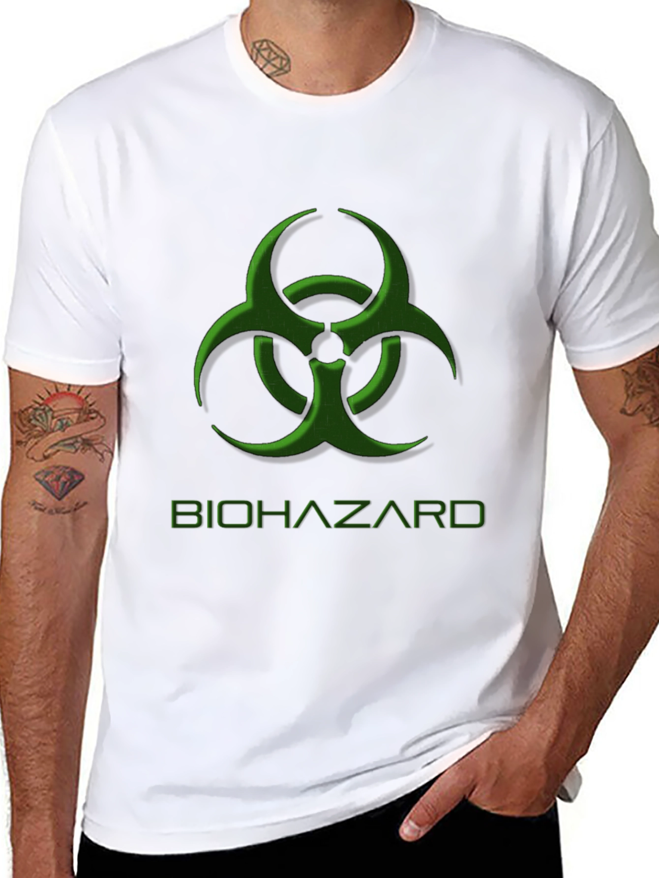 Biohazard Symbol Graphic Tee - Caution Black T-Shirt