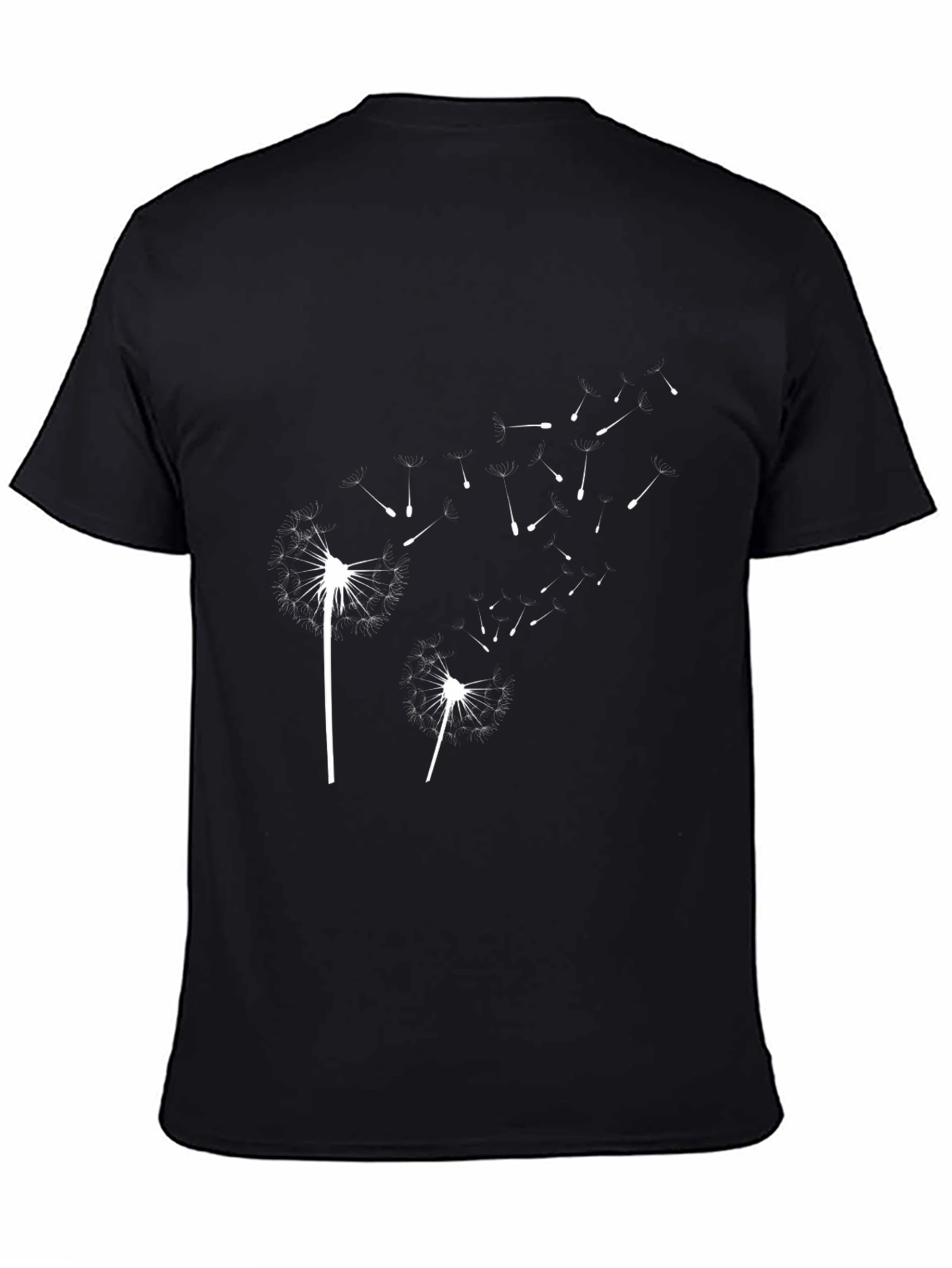 Dandelion Print Black T-Shirt