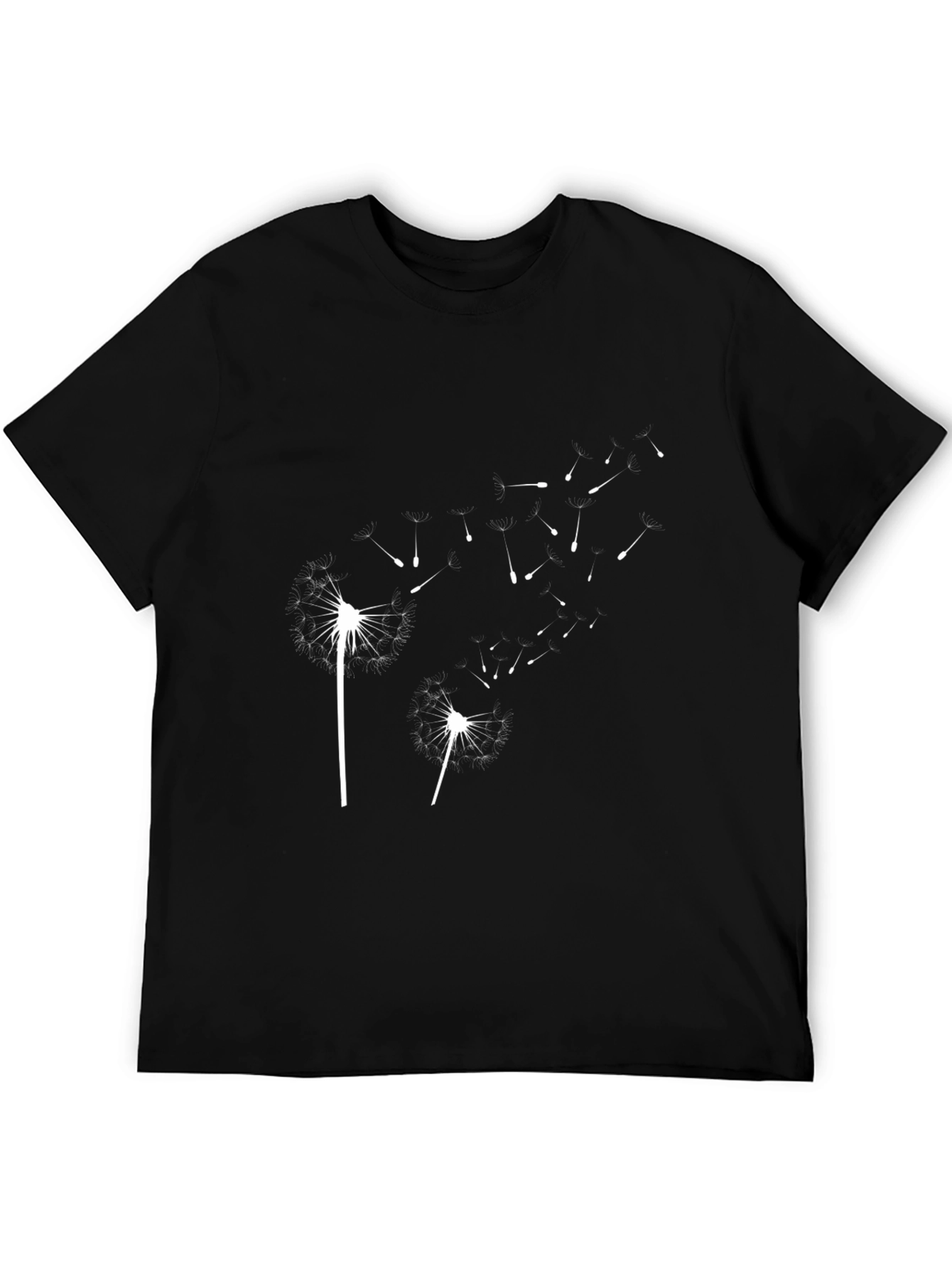 Dandelion Print Black T-Shirt