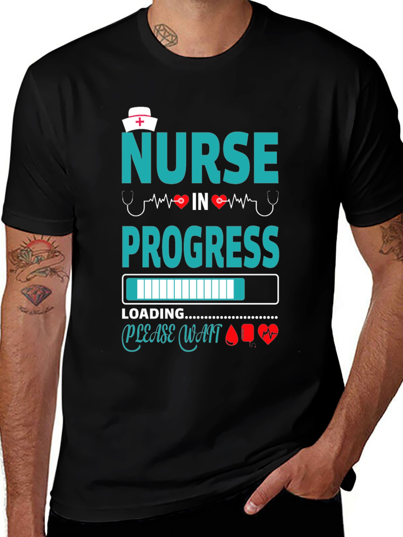 Nurse in Progress Black T-Shirt