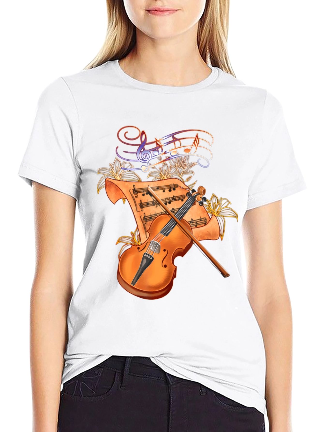 Musical Violin Graphic T-Shirt