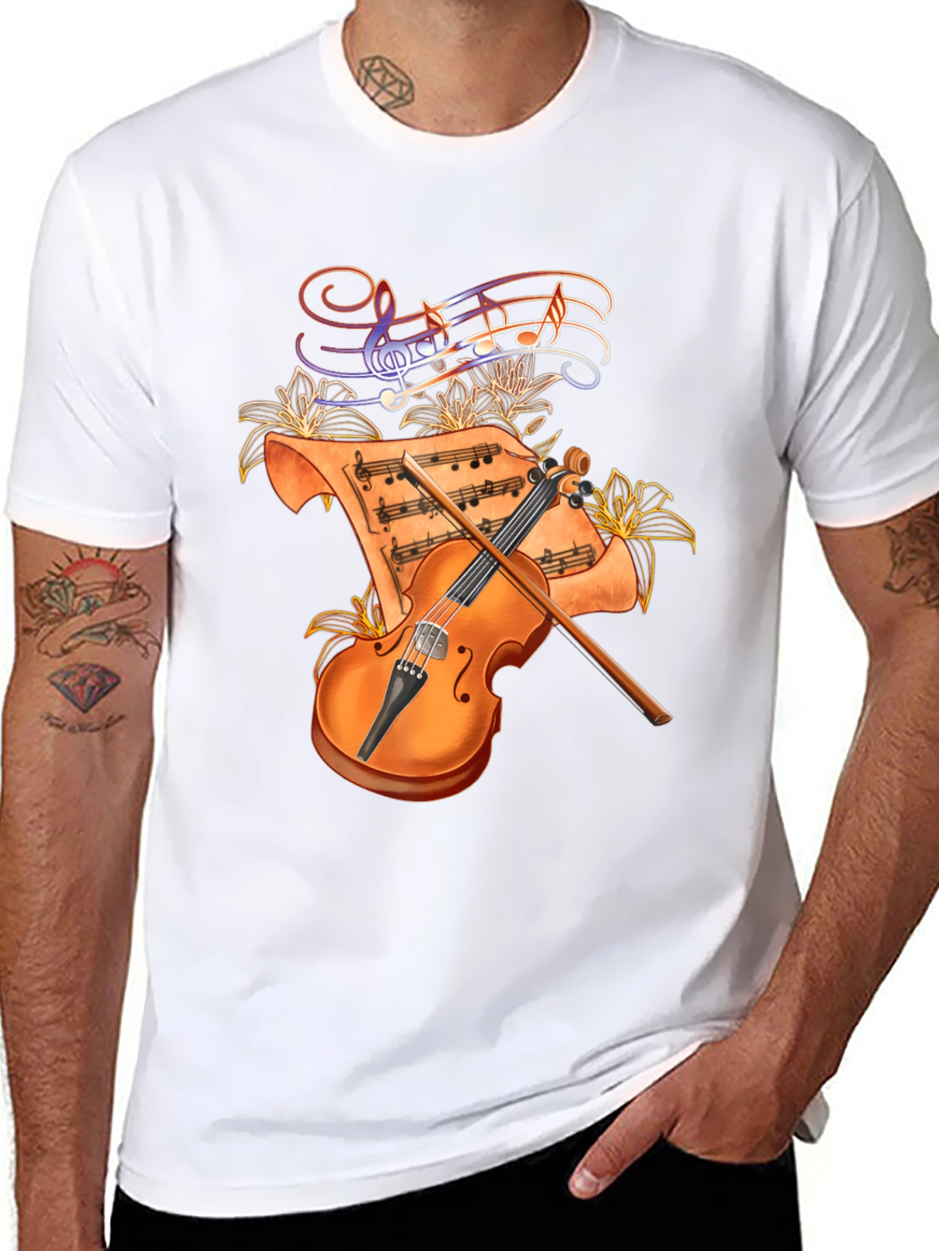 Musical Violin Graphic T-Shirt