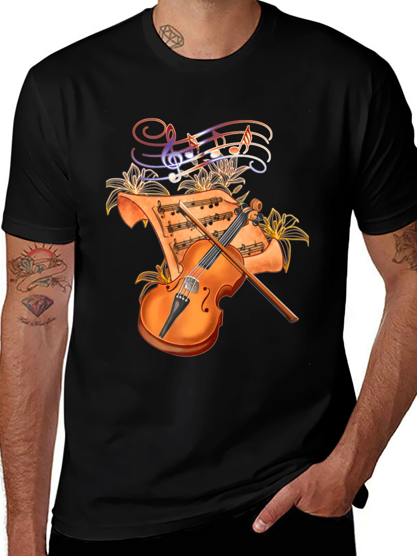 Musical Violin Graphic T-Shirt