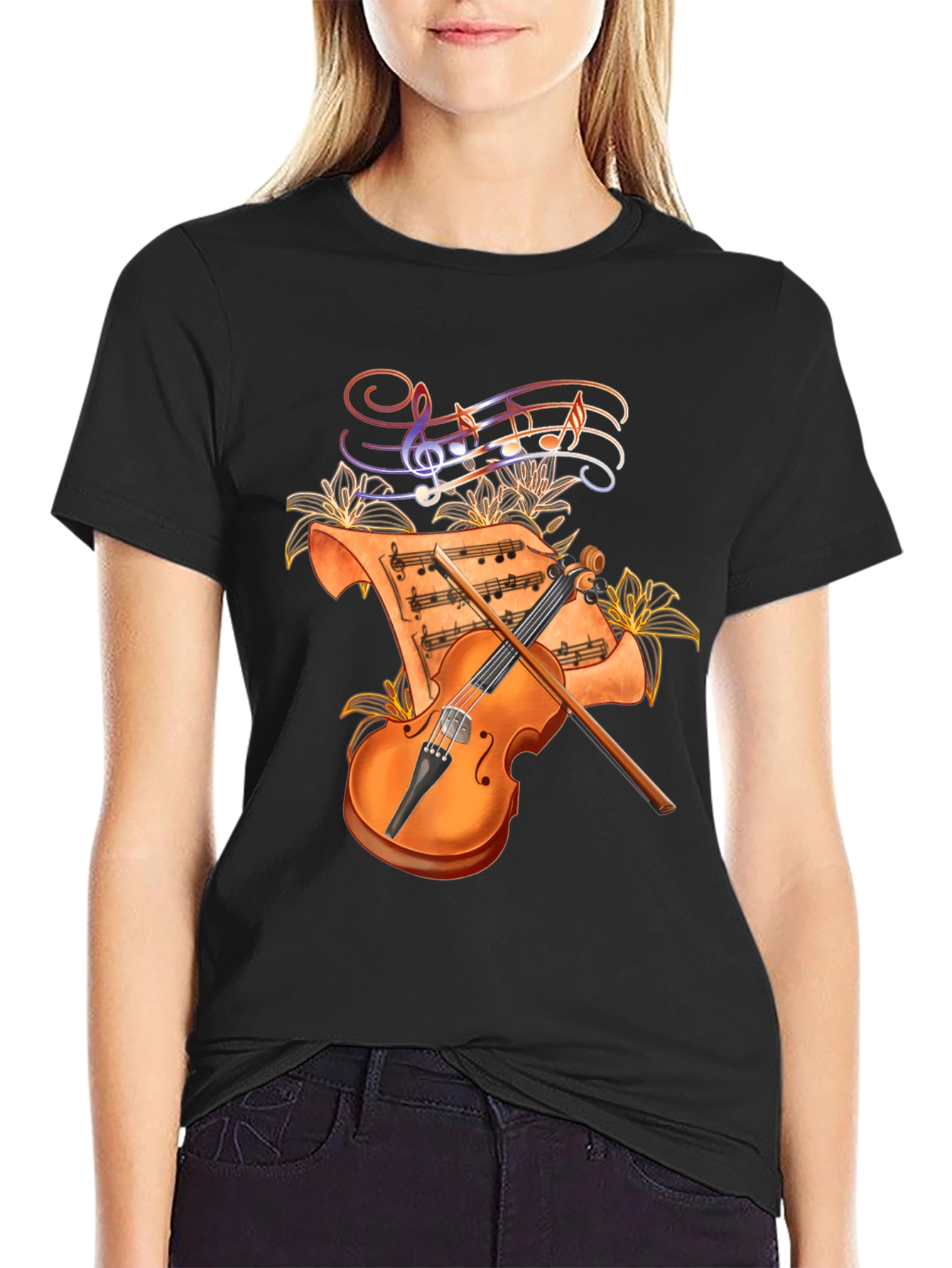 Musical Violin Graphic T-Shirt