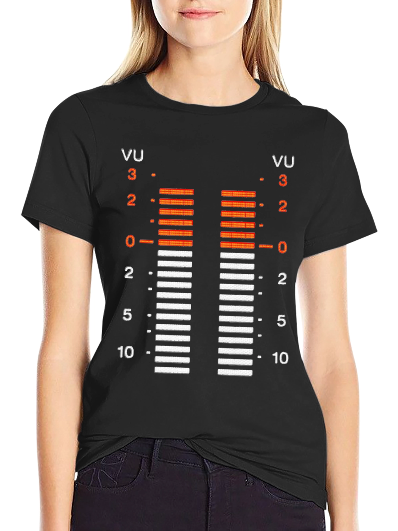 VU Meter Graphic Tee - Retro Audio Level Shirt