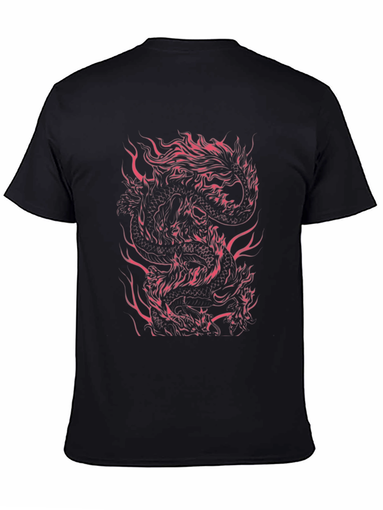 Dragon Fire Graphic Tee - Mens Black T-Shirt