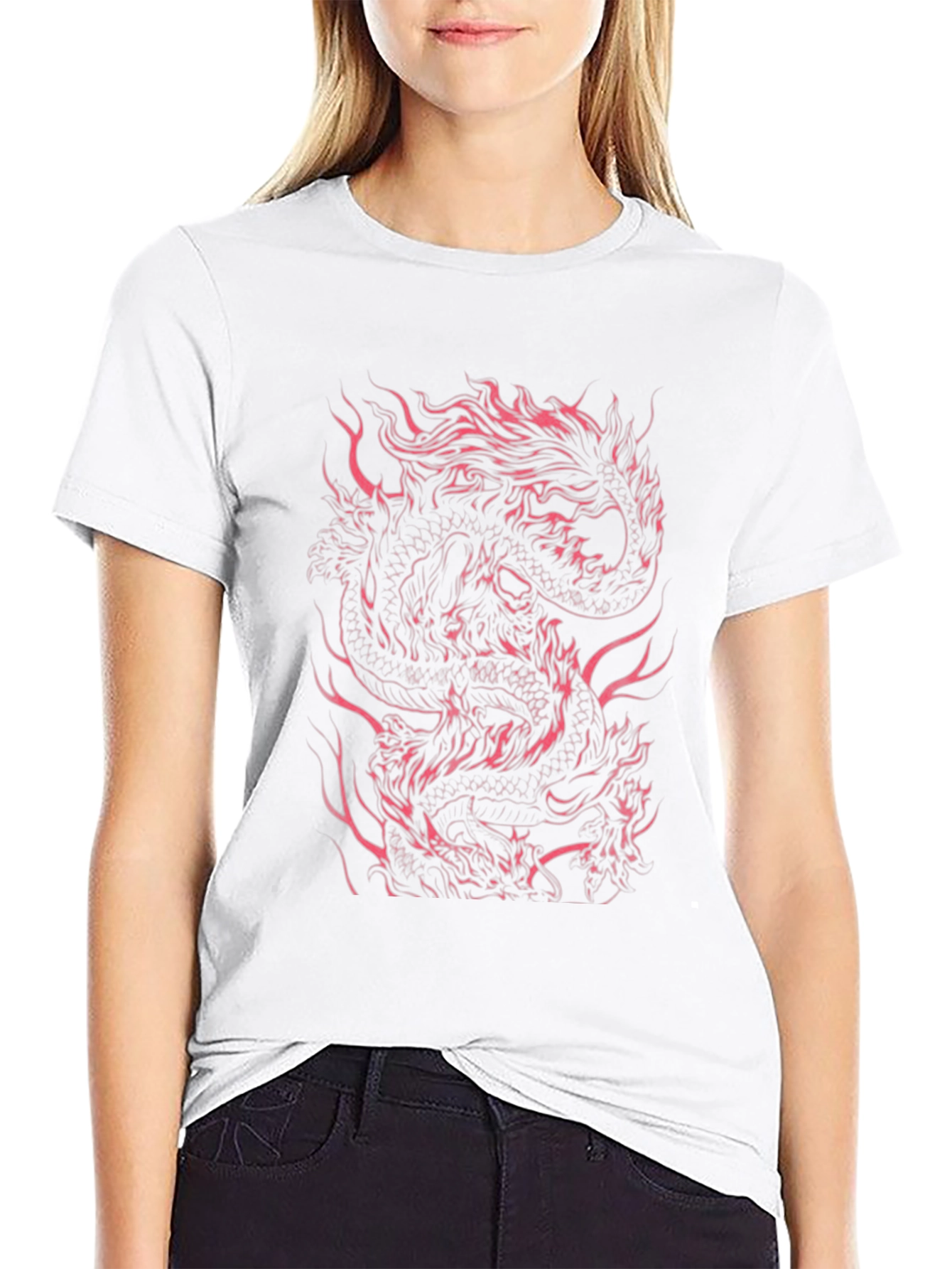 Dragon Fire Graphic Tee - Mens Black T-Shirt