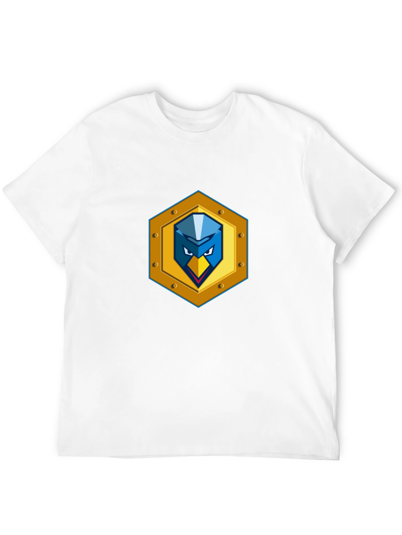 Black T-Shirt with Unique Bird Shield Emblem