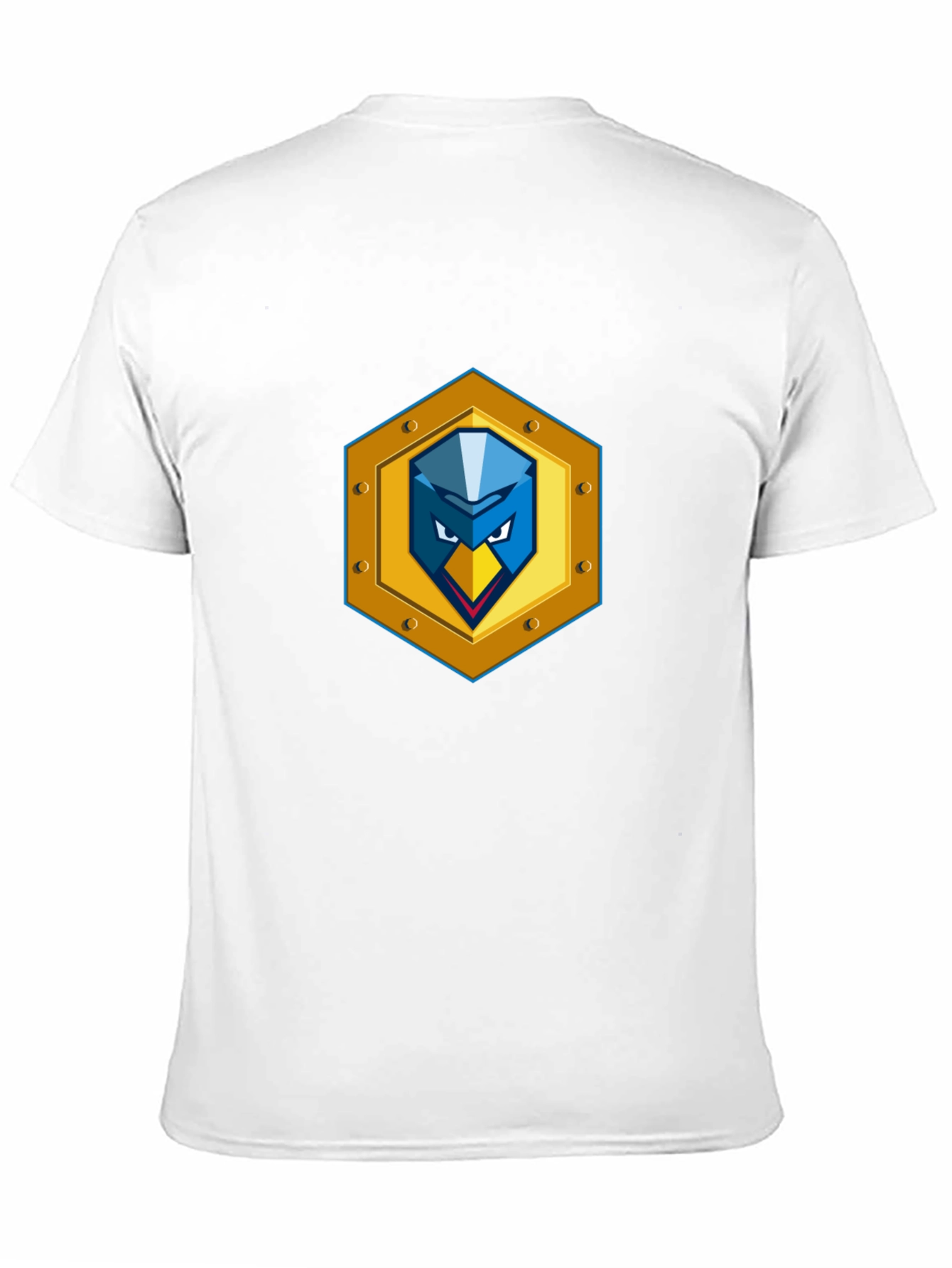 Black T-Shirt with Unique Bird Shield Emblem