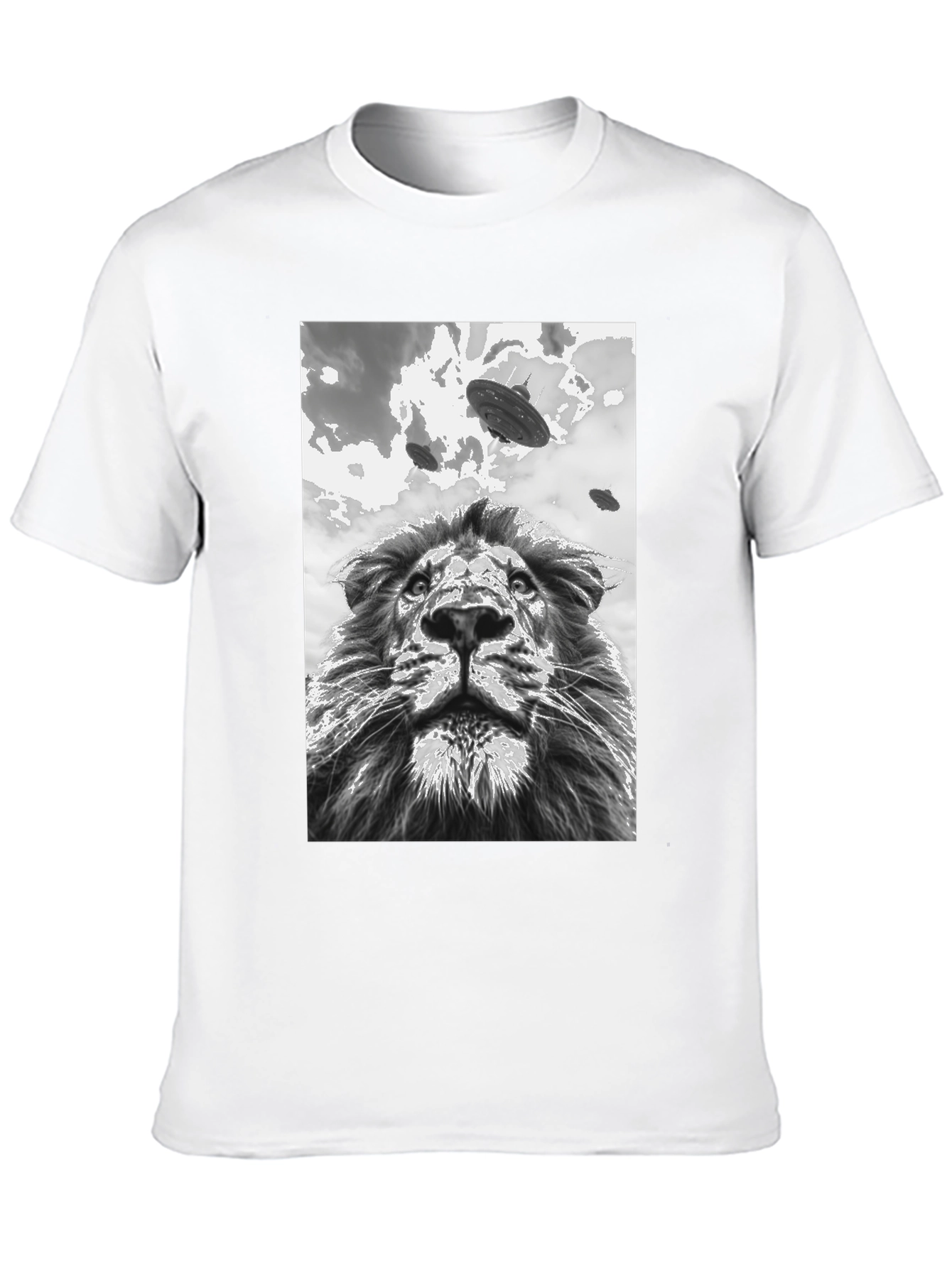 Lion UFO T-Shirt - Black Graphic Tee
