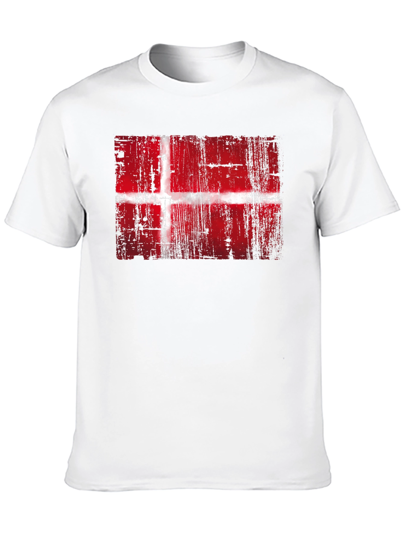 Danish Flag Graphic Print Black T-Shirt