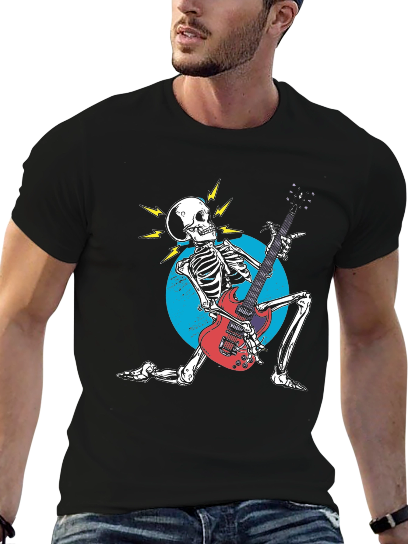 Rock On! Skeleton Guitarist Graphic Tee