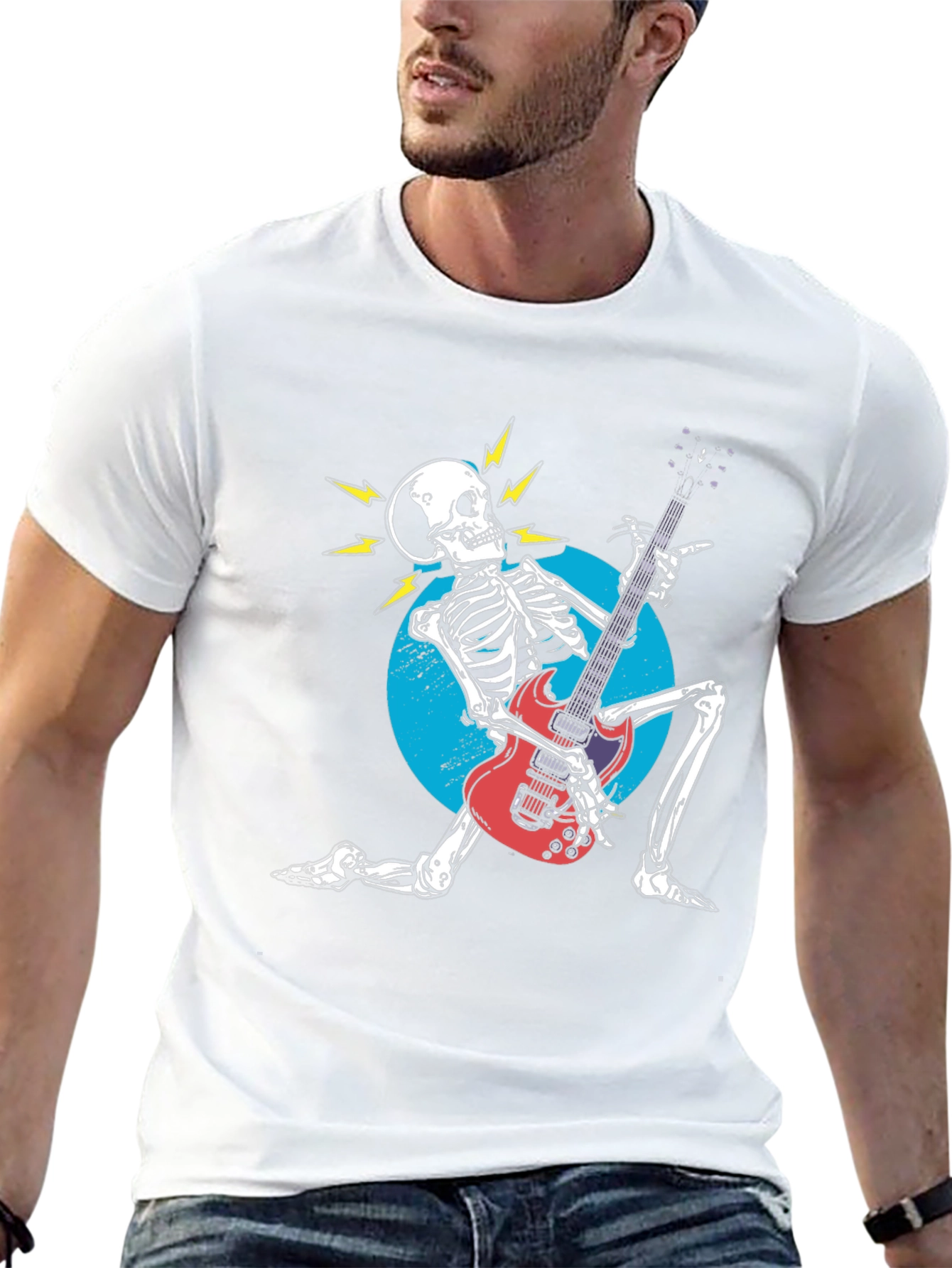 Rock On! Skeleton Guitarist Graphic Tee
