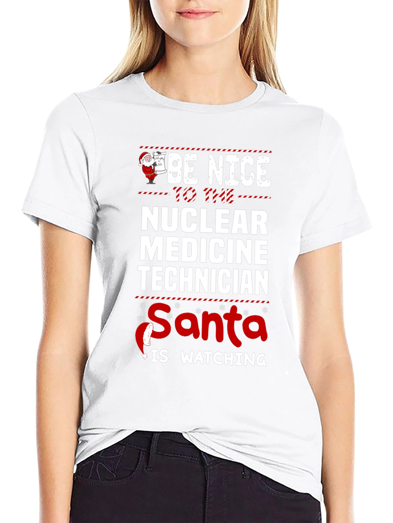 Nuclear Medicine Tech Santa Watching T-Shirt