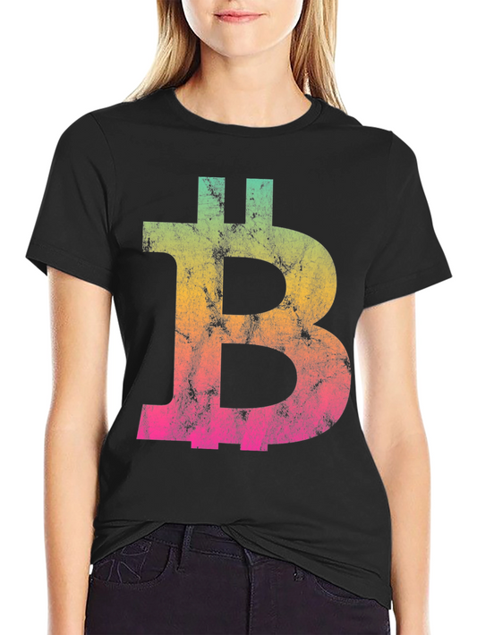 Bitcoin Gradient Graphic Tee - Black Crypto Shirt