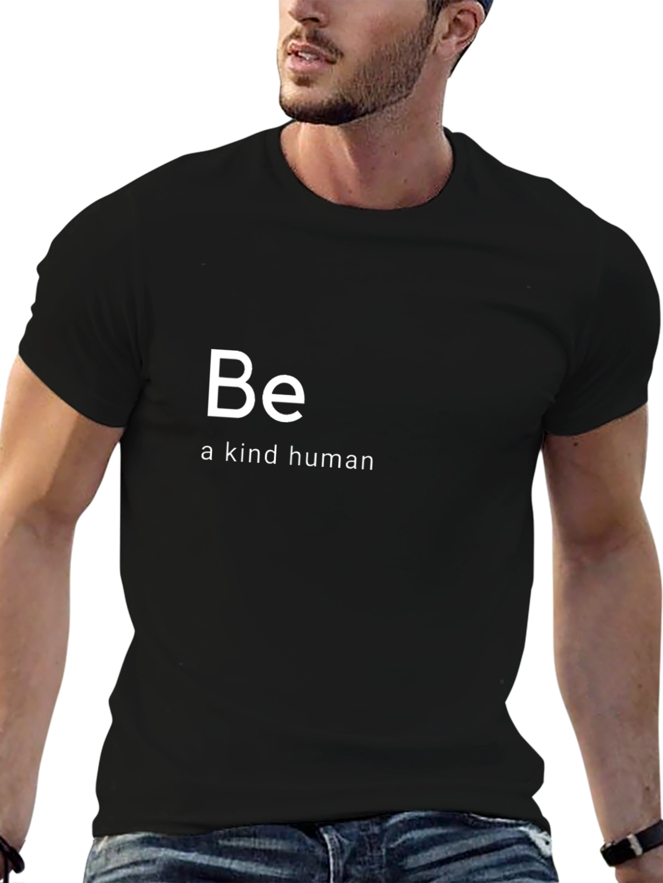 Be a Kind Human Black Graphic T-Shirt