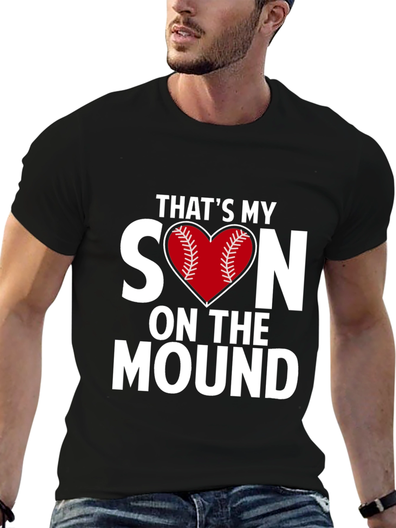 Thats My Son On The Mound Baseball Heart T-Shirt