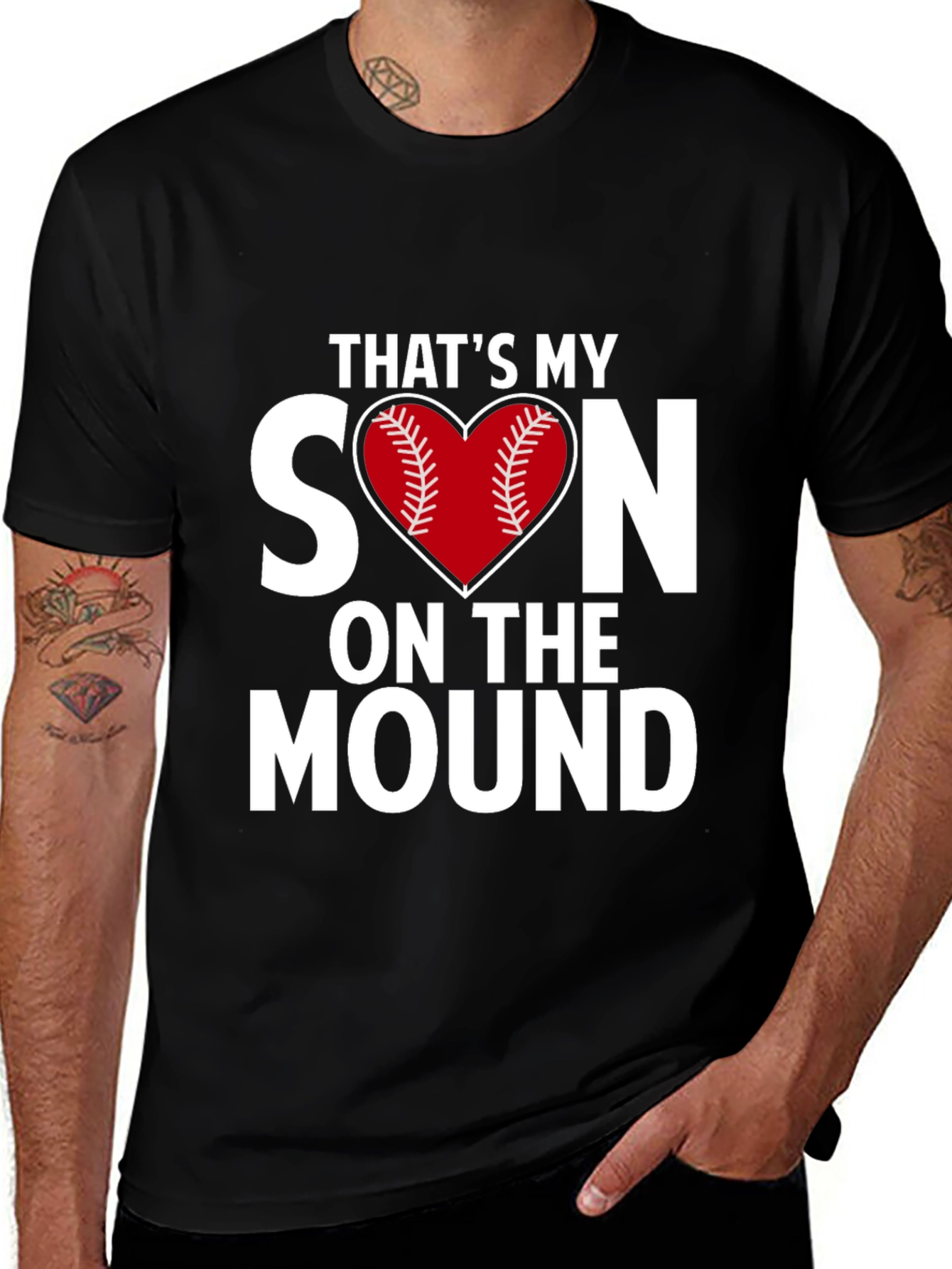 Thats My Son On The Mound Baseball Heart T-Shirt
