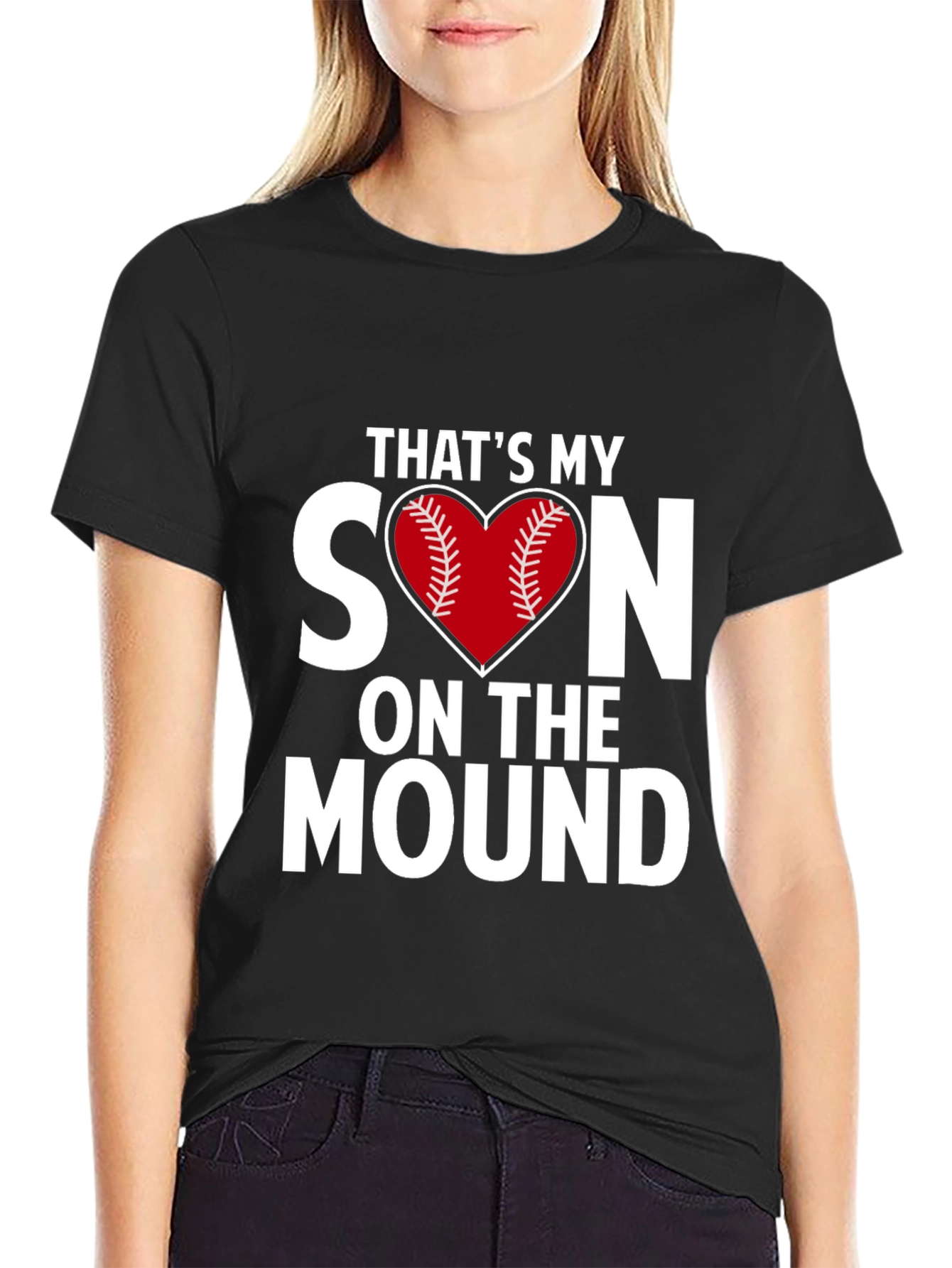 Thats My Son On The Mound Baseball Heart T-Shirt